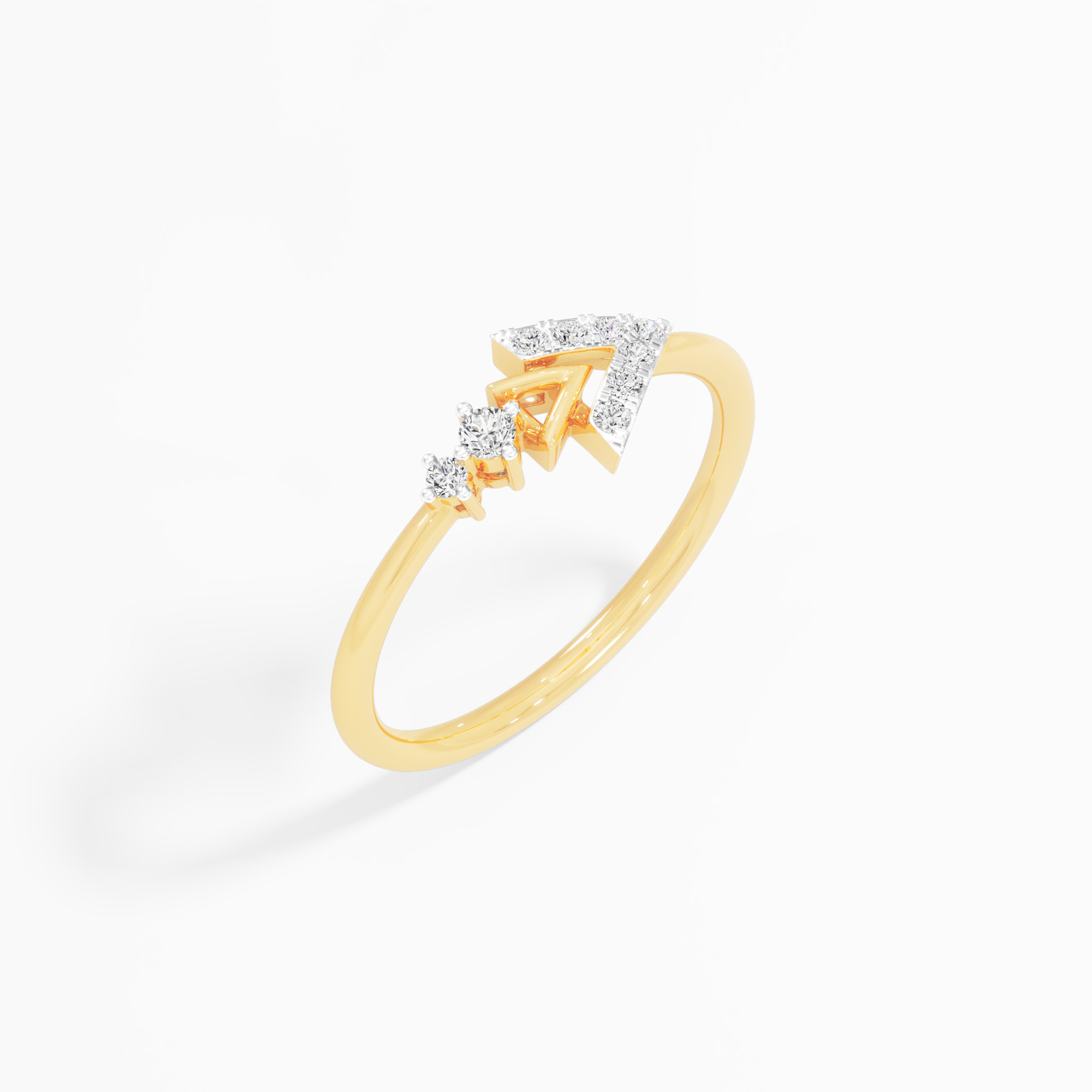 Guiding Spark Bands Ring in 9KT Yellow Gold (Diamond Quality: EF-VVS VS)