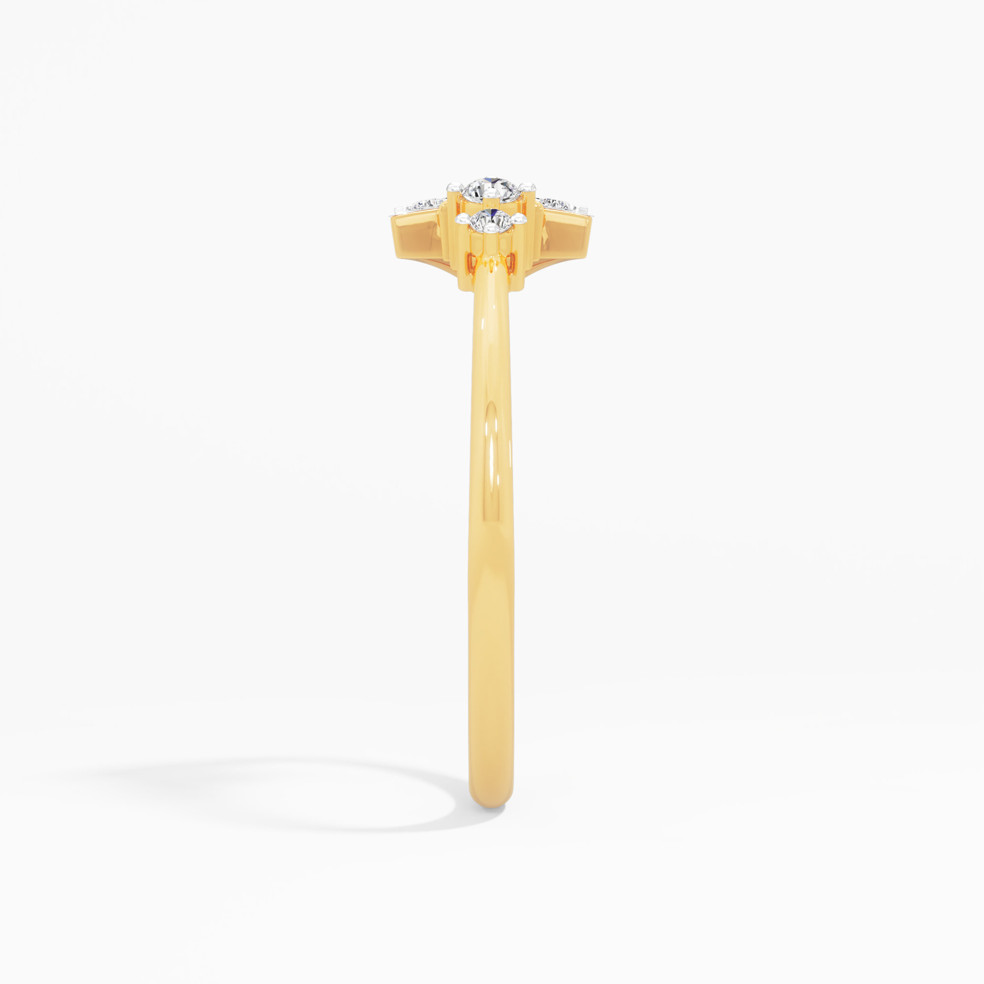 Guiding Spark Bands Ring in 9KT Yellow Gold (Diamond Quality: EF-VVS VS)