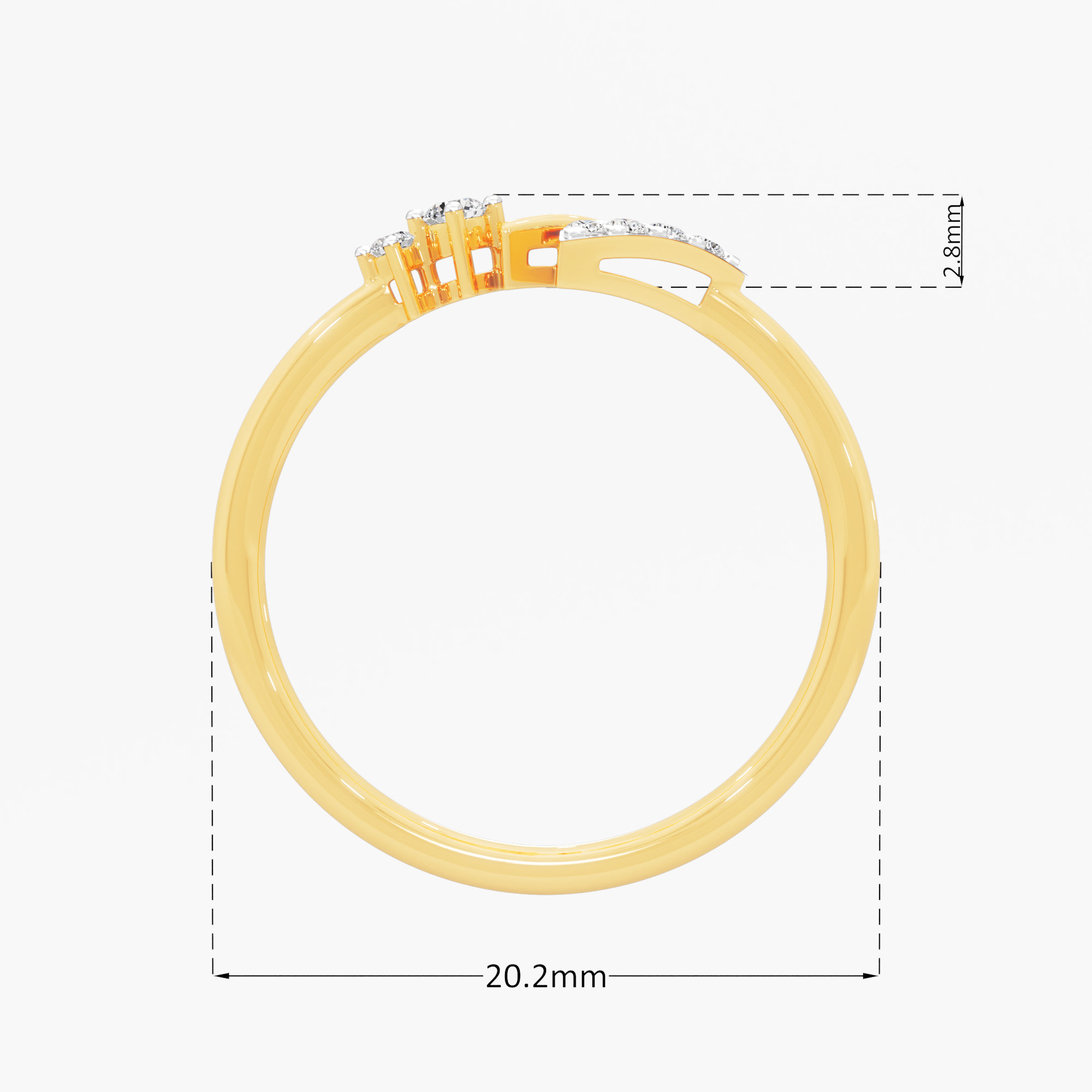 Guiding Spark Bands Ring in 9KT Yellow Gold (Diamond Quality: EF-VVS VS)