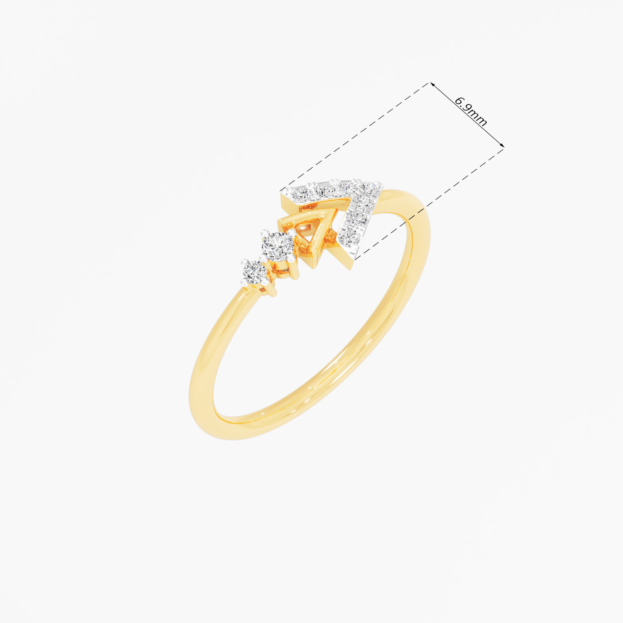 Guiding Spark Bands Ring in 9KT Yellow Gold (Diamond Quality: EF-VVS VS)