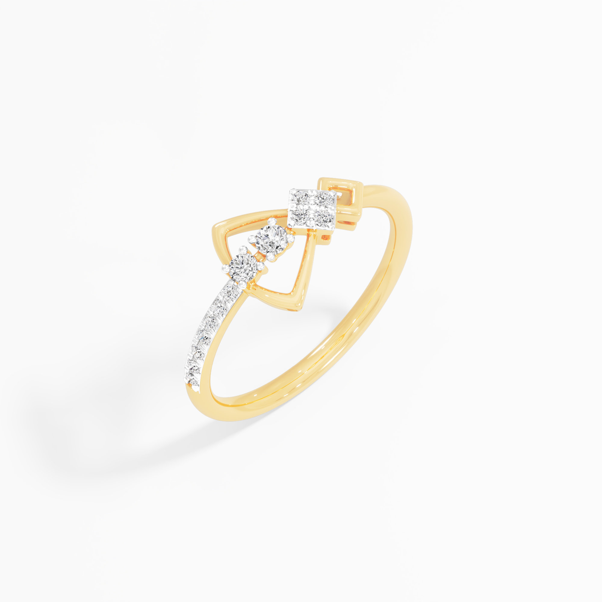 Radiant Embrace Bands Ring in 9KT Yellow Gold (Diamond Quality: EF-VVS VS)