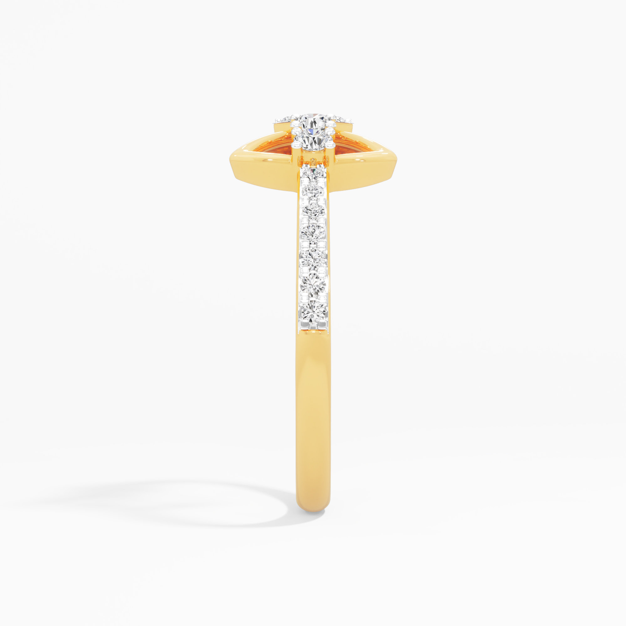Radiant Embrace Bands Ring in 9KT Yellow Gold (Diamond Quality: EF-VVS VS)