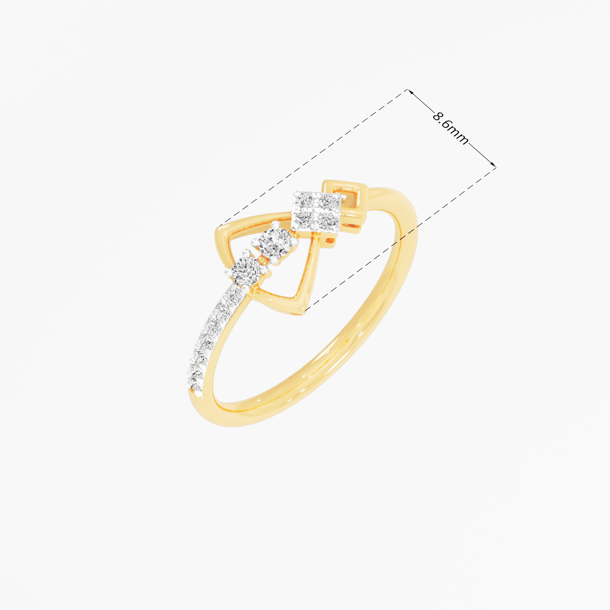 Radiant Embrace Bands Ring in 9KT Yellow Gold (Diamond Quality: EF-VVS VS)