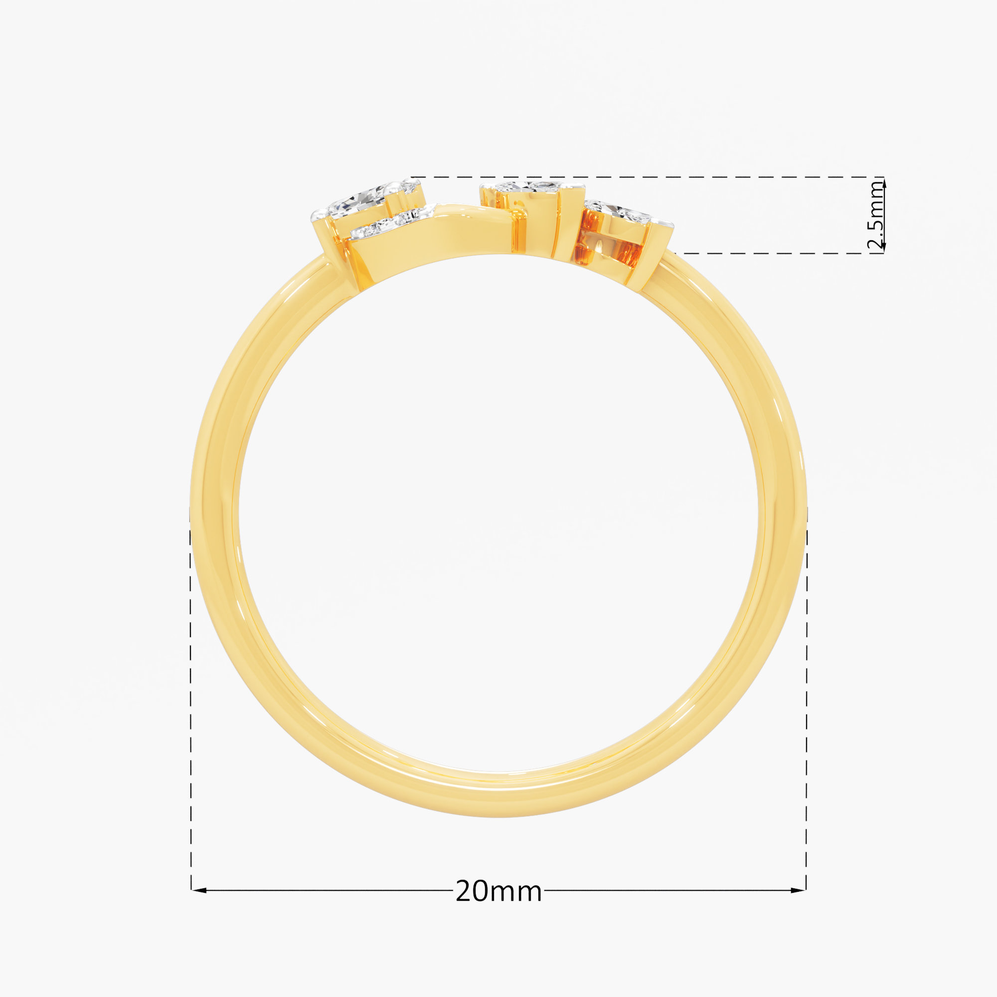 Dewdrop Bloom Cocktail Ring in 9KT Yellow Gold (Diamond Quality: EF-VVS VS)