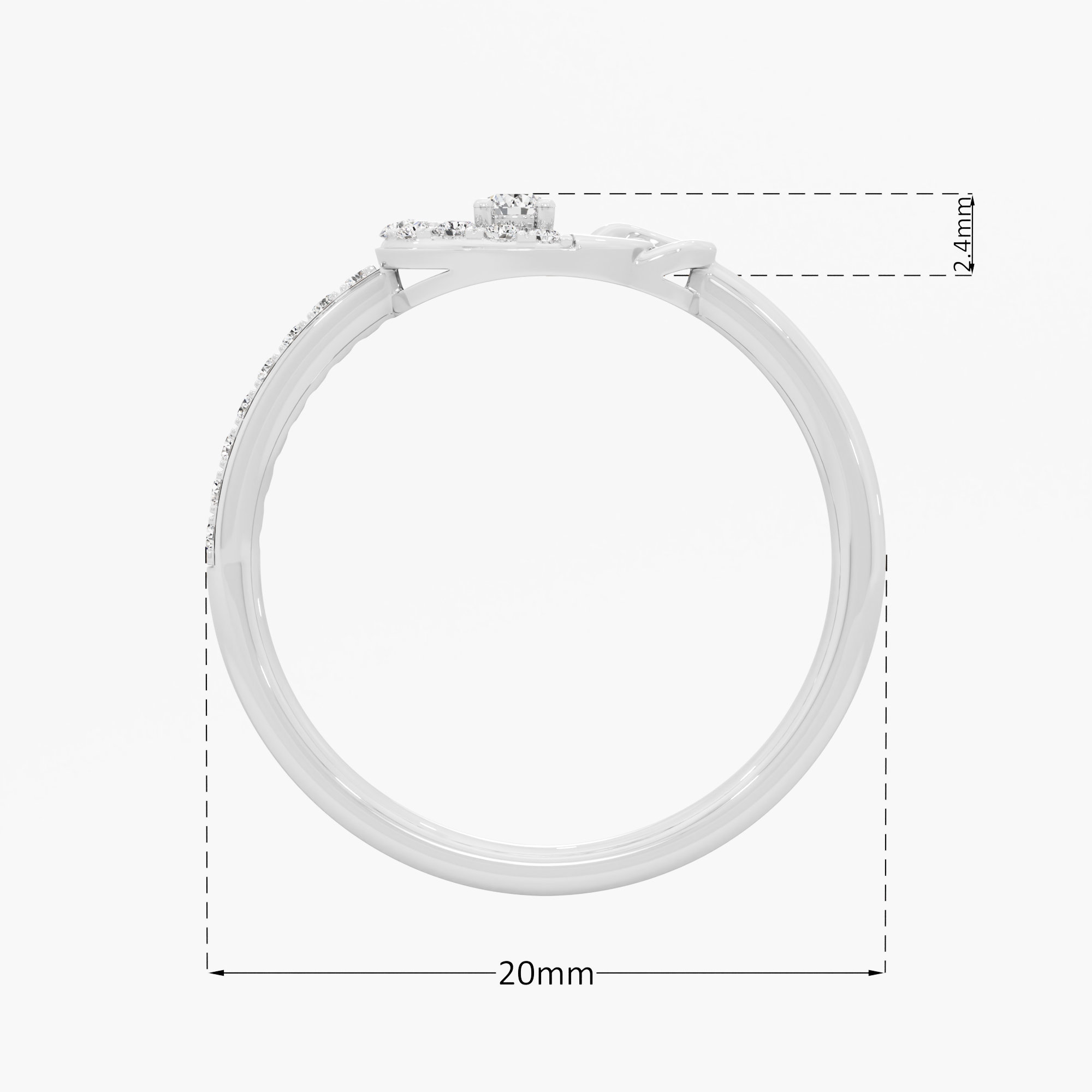Gleaming Embrace Halos Ring in 9KT White Gold (Diamond Quality: EF-VVS VS)