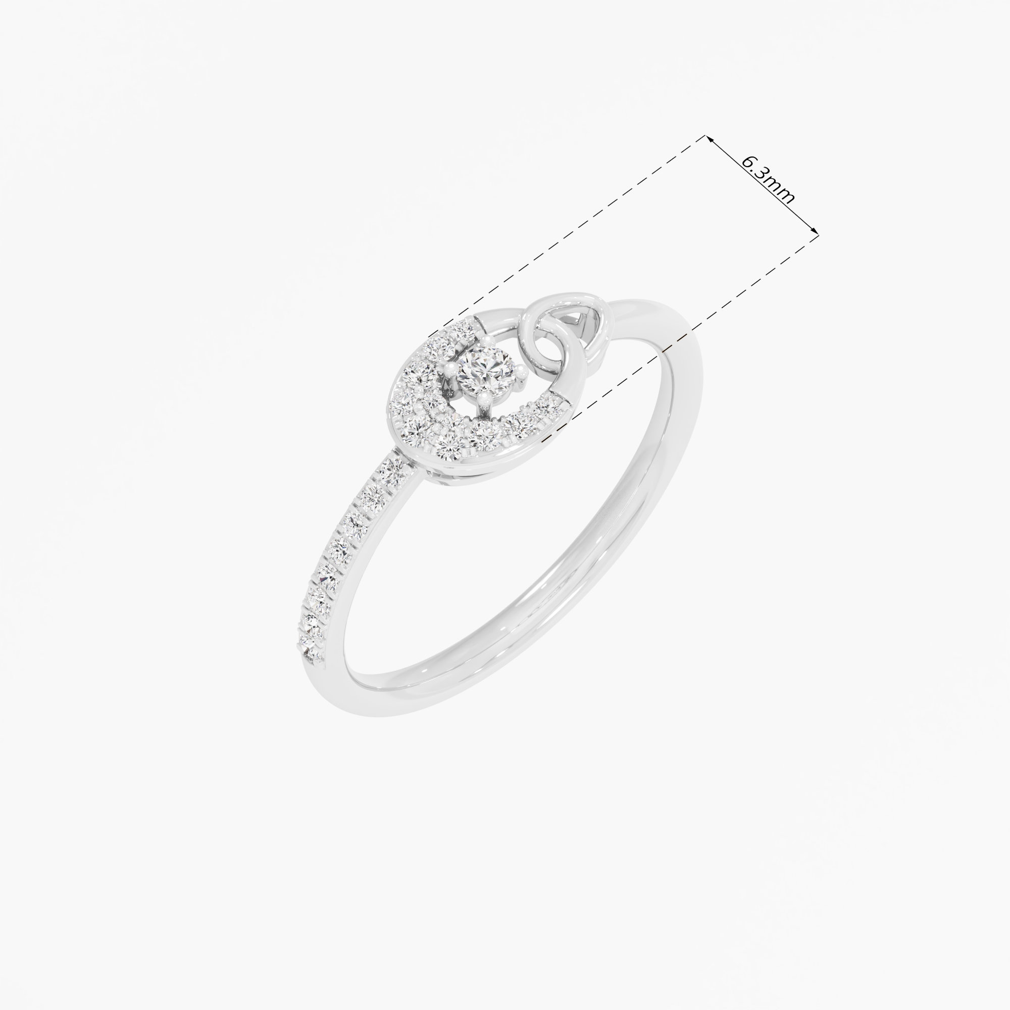 Gleaming Embrace Halos Ring in 9KT White Gold (Diamond Quality: EF-VVS VS)