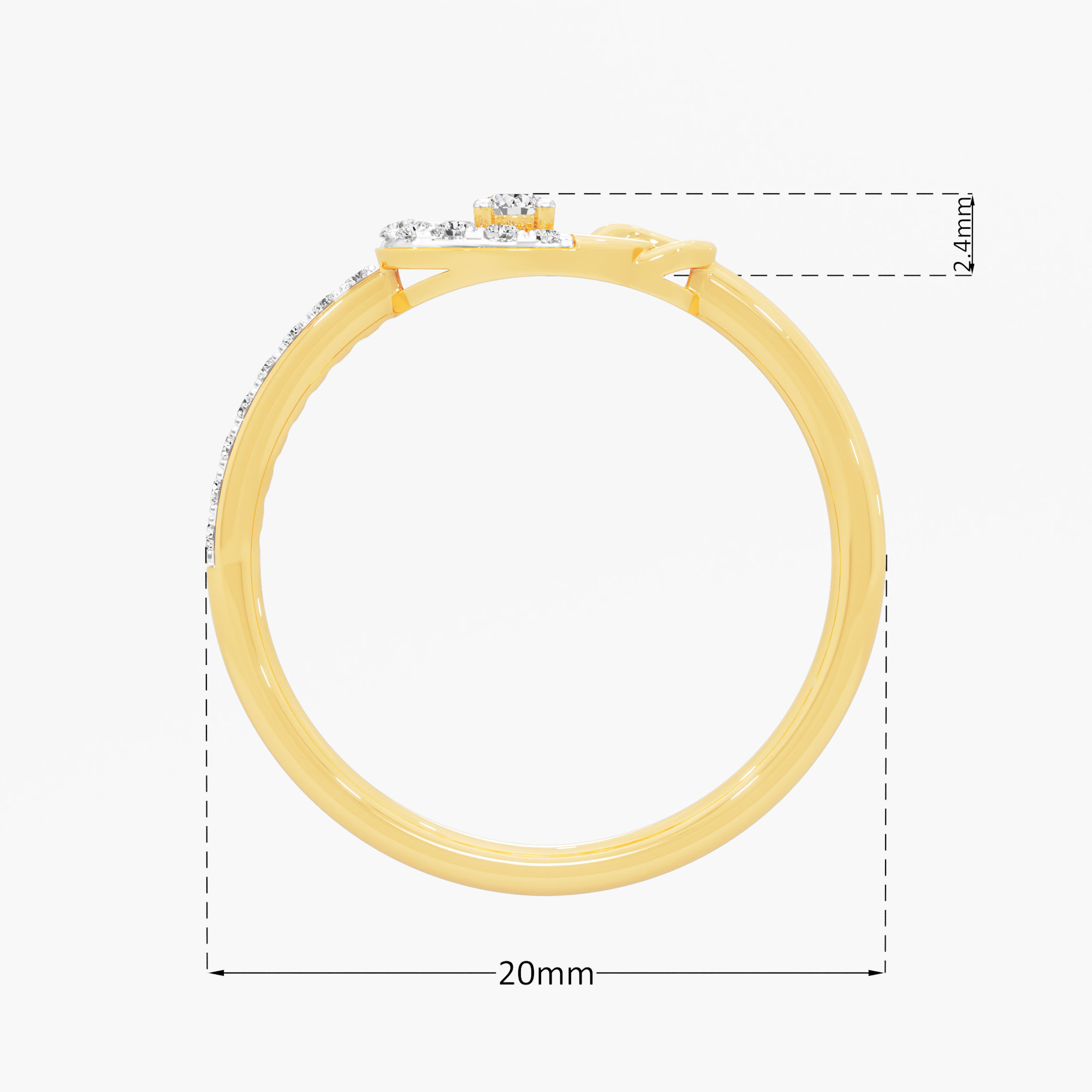 Gleaming Embrace Halos Ring in 9KT Yellow Gold (Diamond Quality: EF-VVS VS)