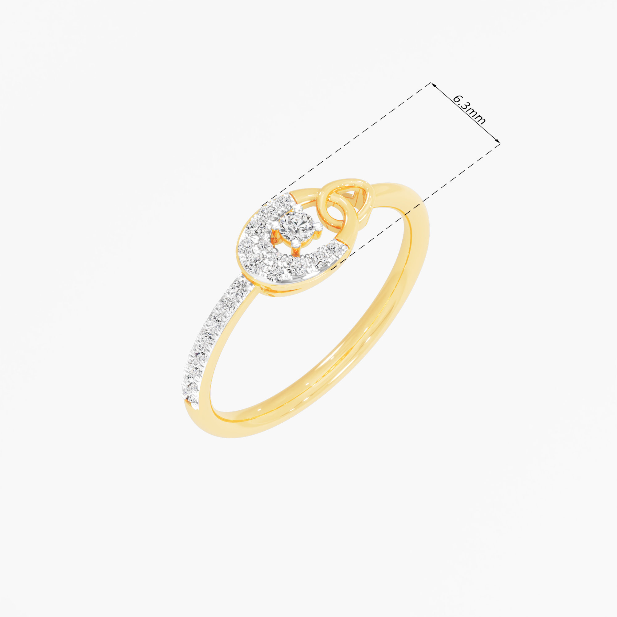 Gleaming Embrace Halos Ring in 9KT Yellow Gold (Diamond Quality: EF-VVS VS)
