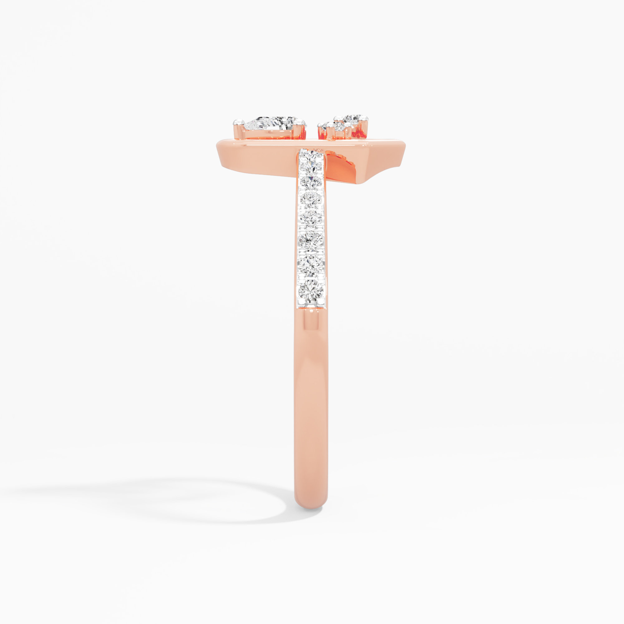 Stellar Beacon Halos Ring in 9KT Rose Gold (Diamond Quality: FG-VVS VS)