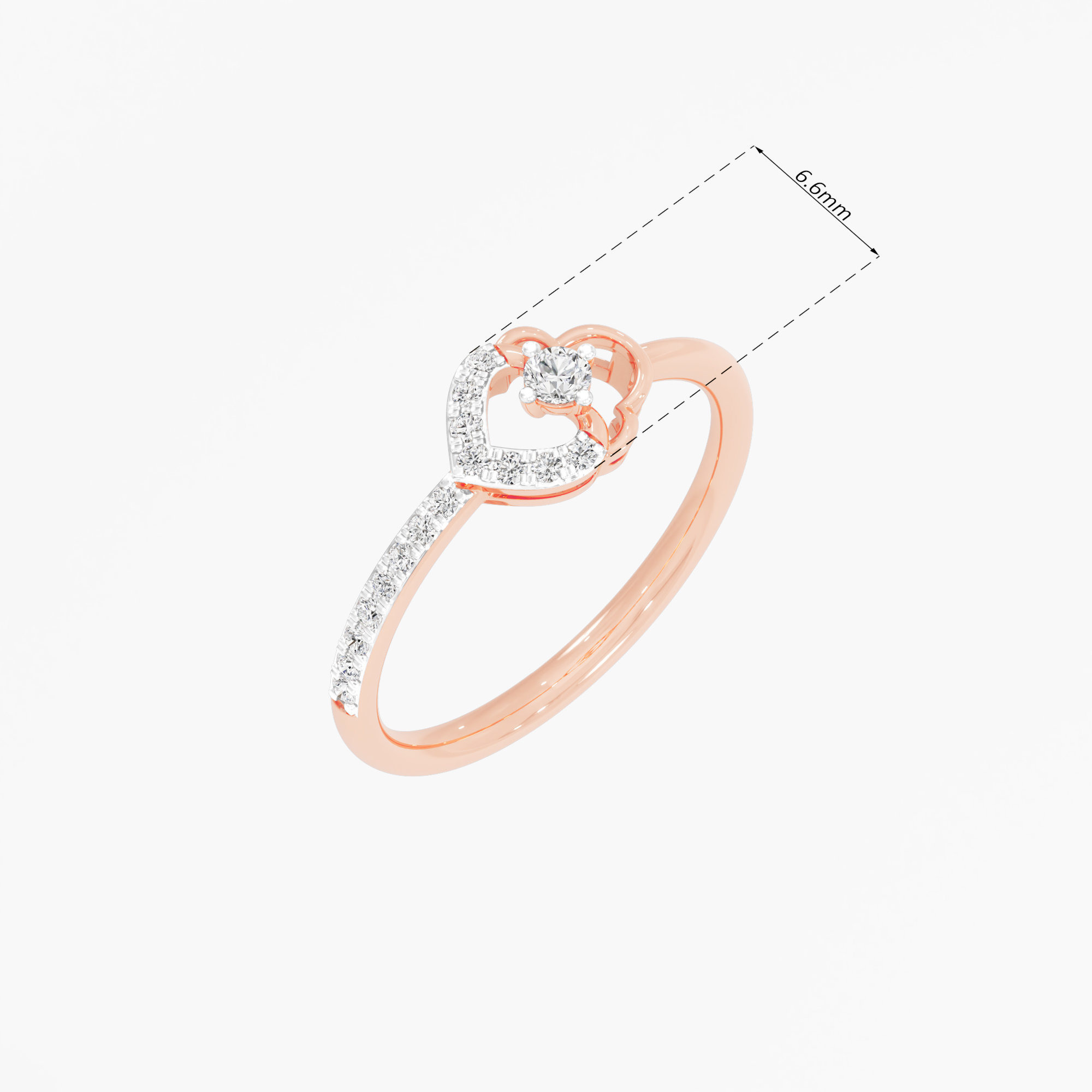 Luminous Clover Solitaires Ring in 9KT Rose Gold (Diamond Quality: EF-VVS VS)