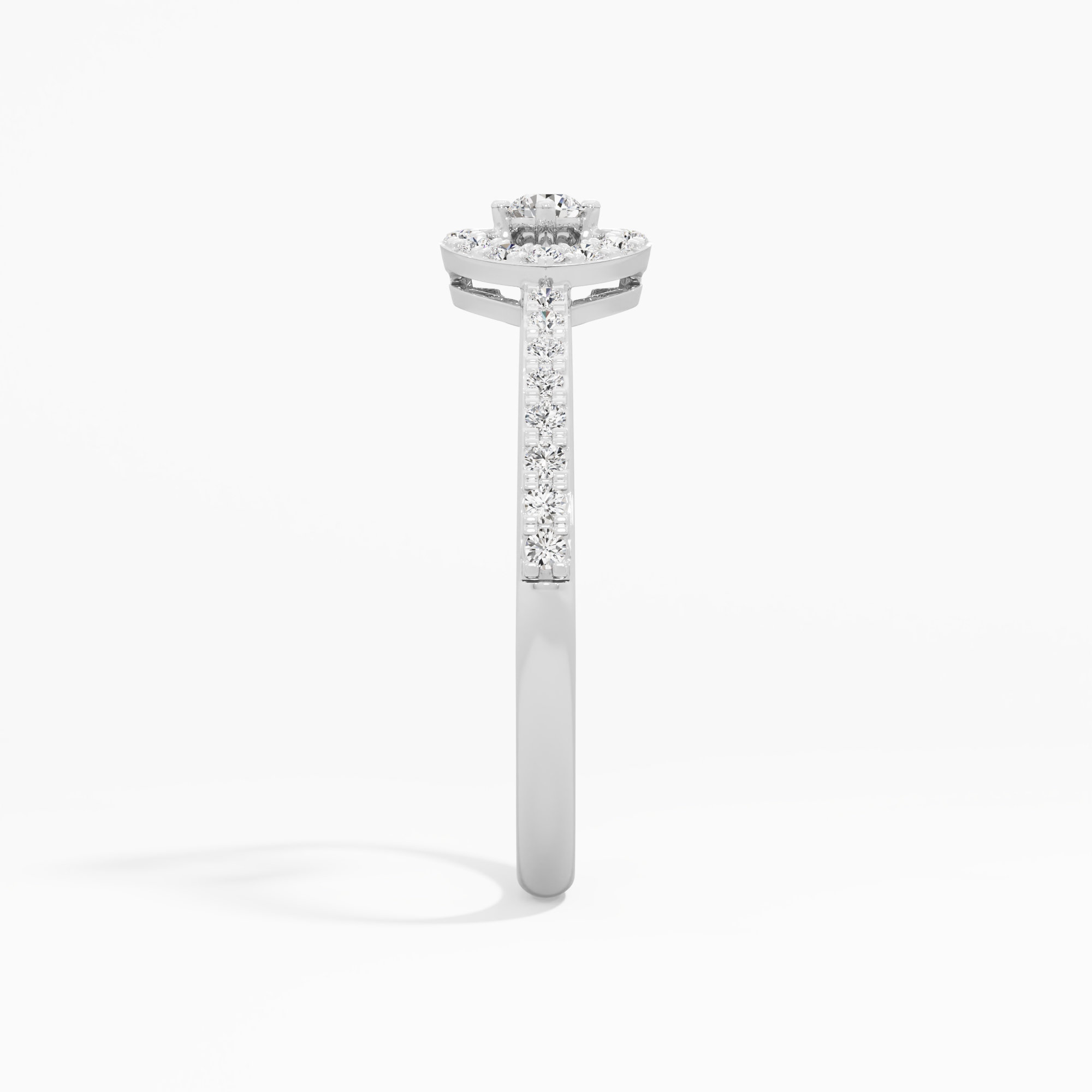 Luminous Clover Solitaires Ring in 9KT White Gold (Diamond Quality: EF-VVS VS)