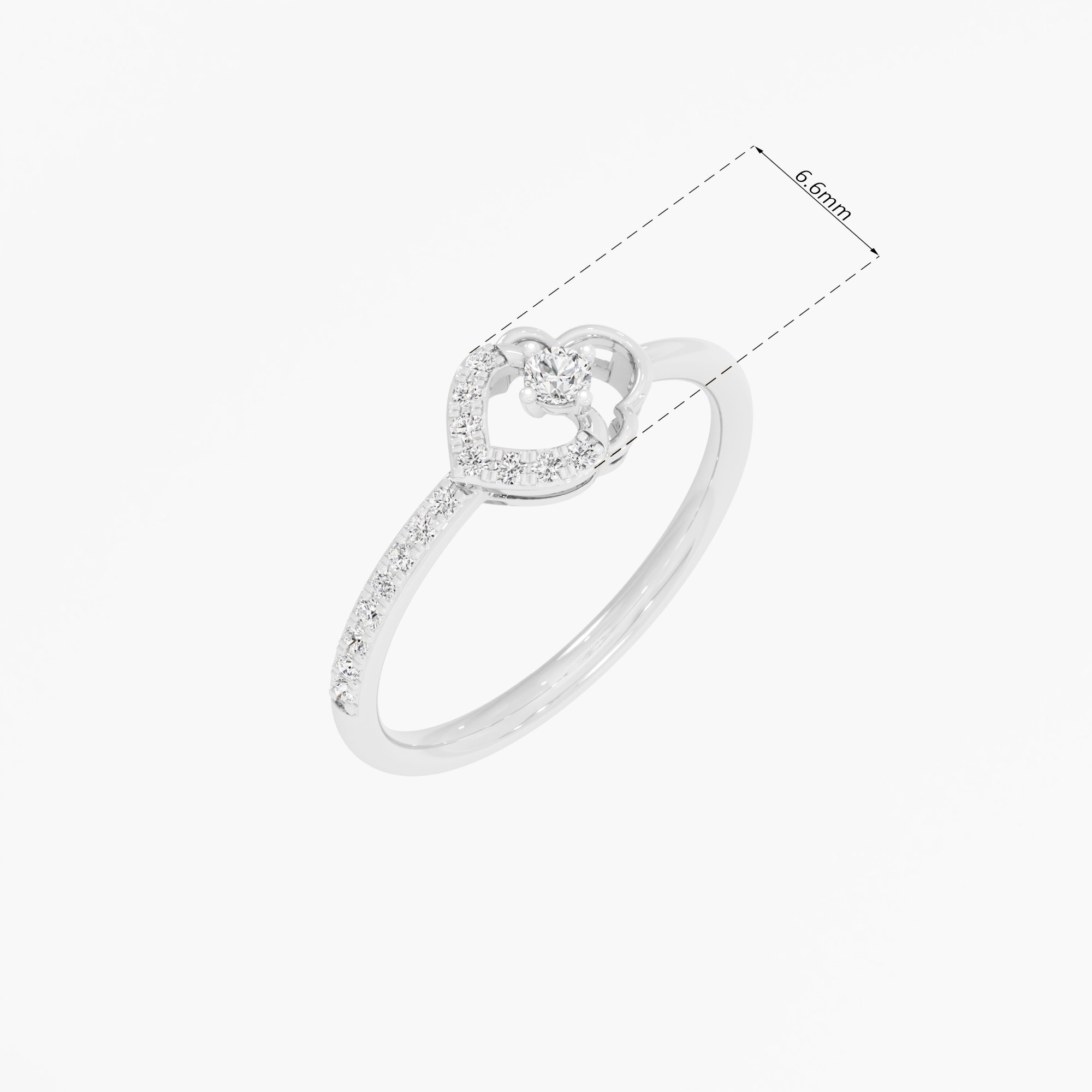 Luminous Clover Solitaires Ring in 9KT White Gold (Diamond Quality: EF-VVS VS)