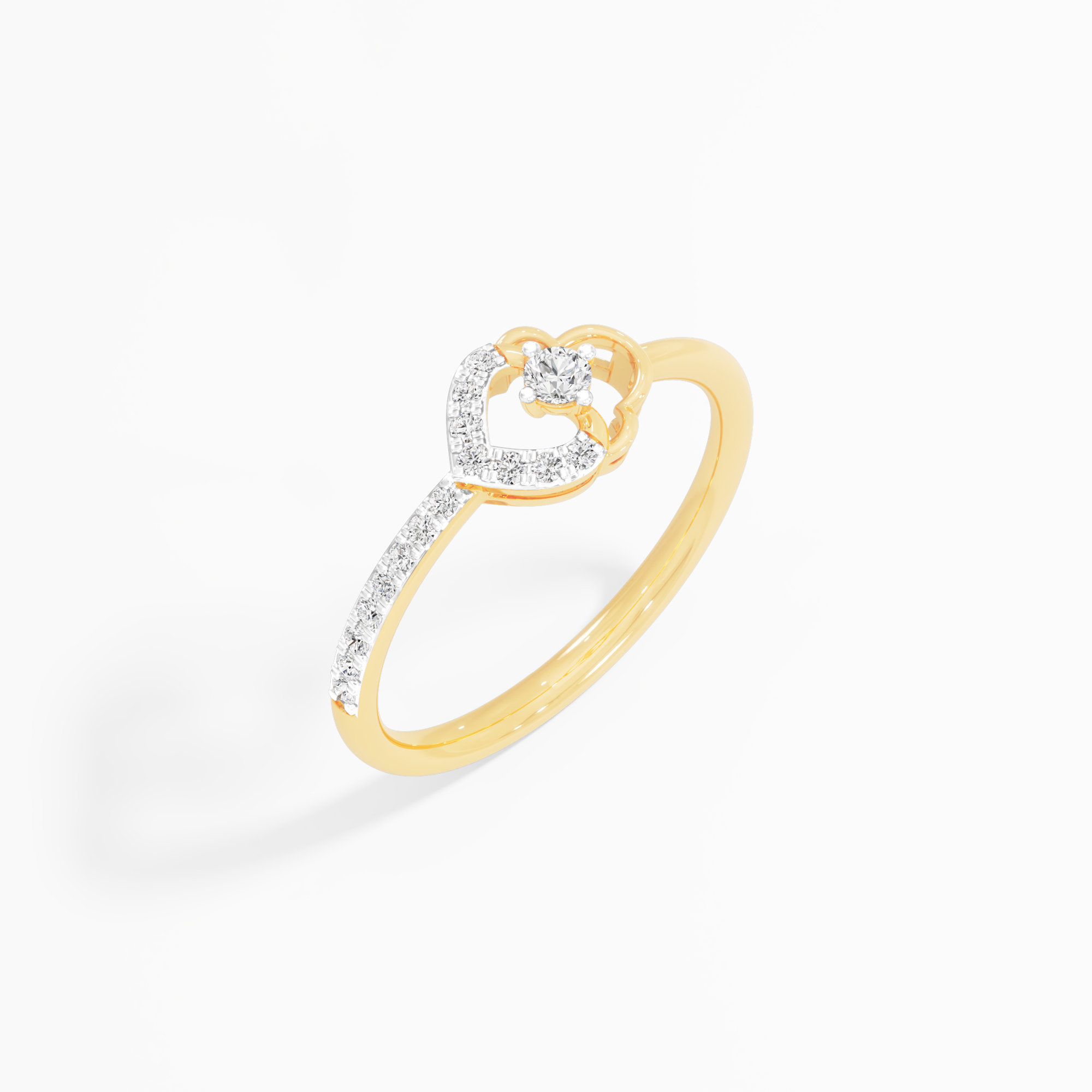 Luminous Clover Solitaires Ring in 9KT Yellow Gold (Diamond Quality: EF-VVS VS)