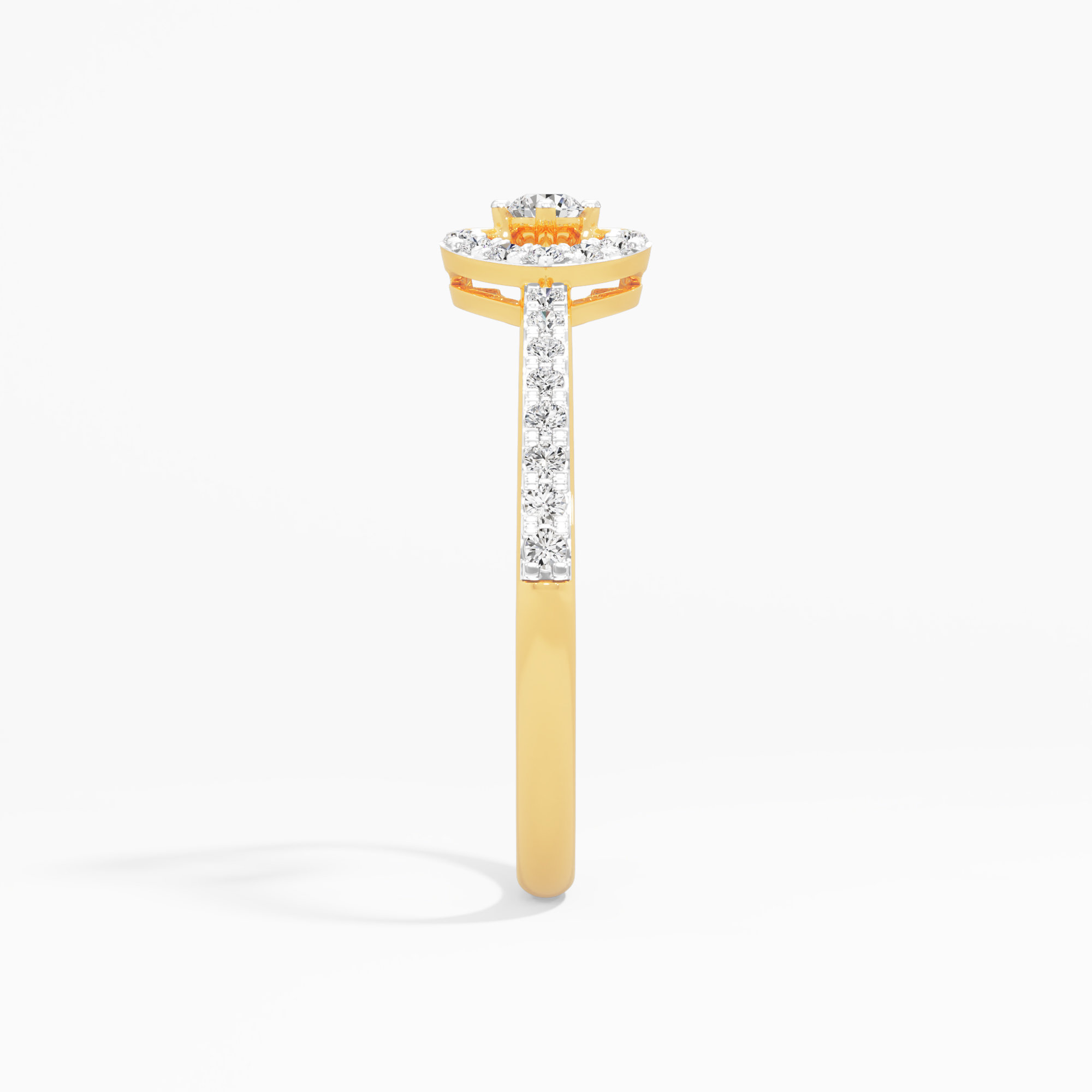 Luminous Clover Solitaires Ring in 9KT Yellow Gold (Diamond Quality: EF-VVS VS)