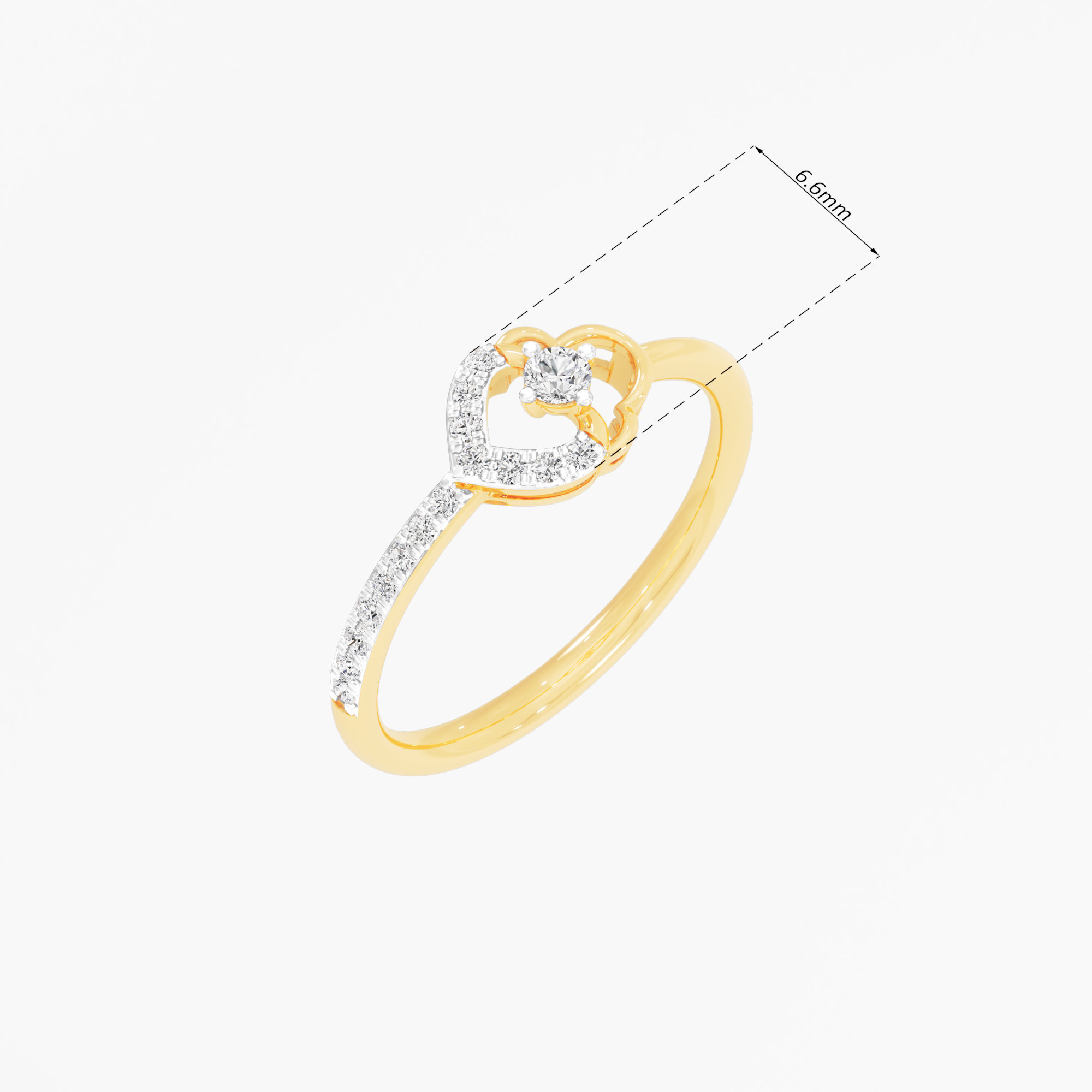 Luminous Clover Solitaires Ring in 9KT Yellow Gold (Diamond Quality: EF-VVS VS)