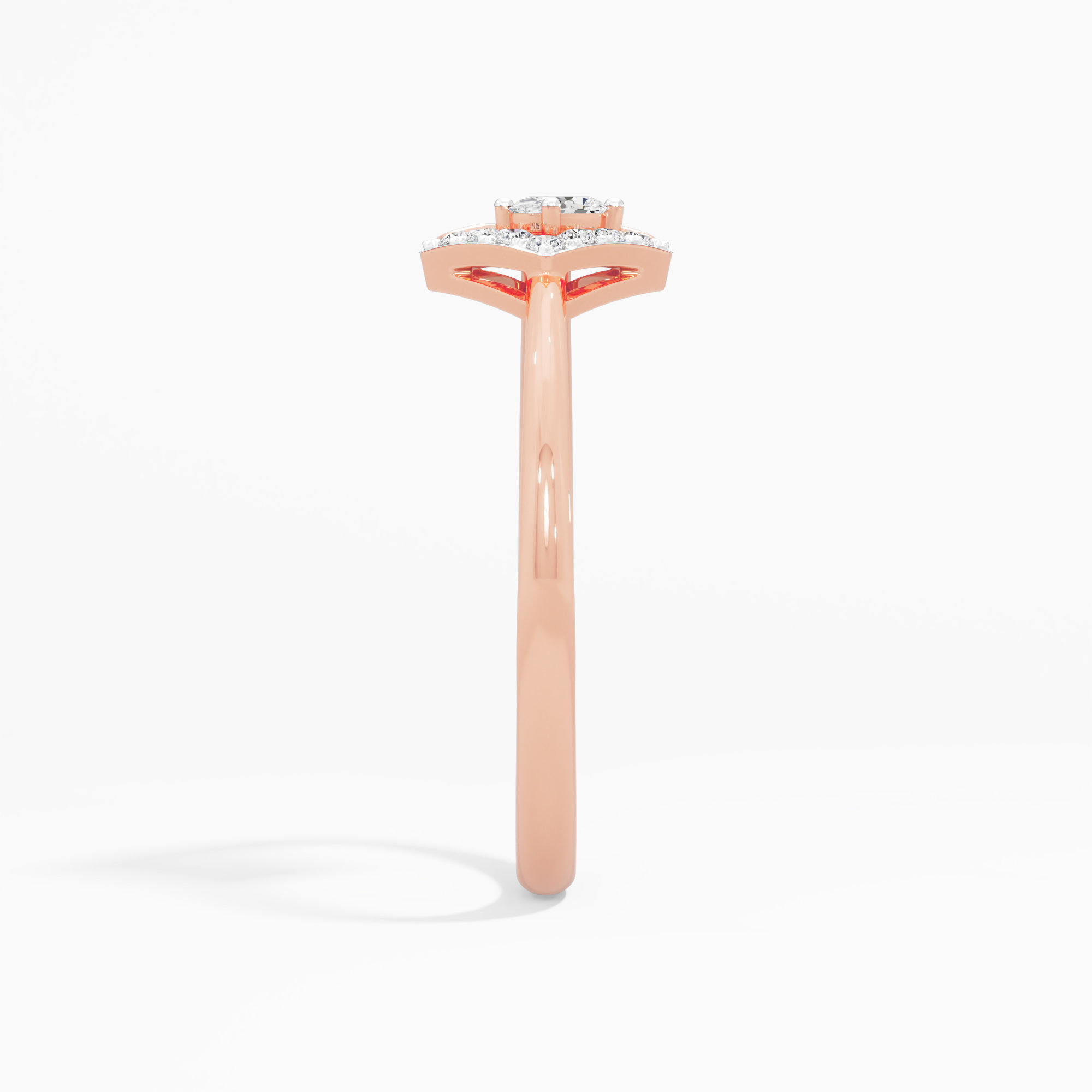 Radiant Prism Cocktail Ring in 9KT Rose Gold (Diamond Quality: FG-VVS VS)