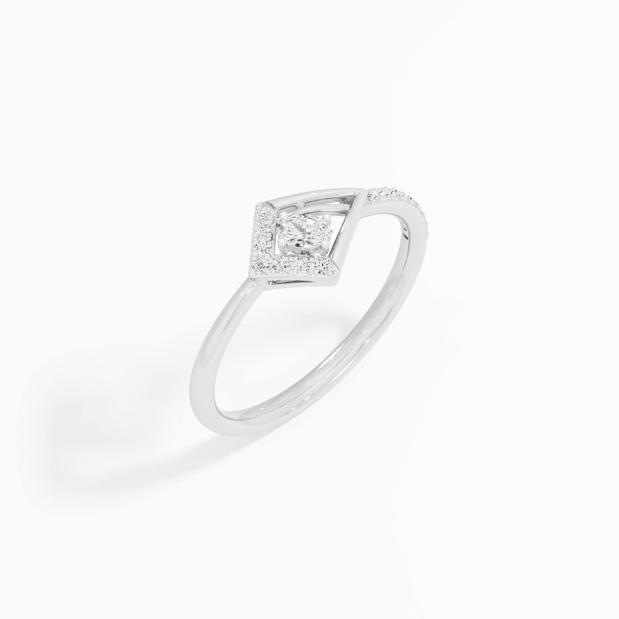 Radiant Prism Cocktail Ring in 9KT White Gold (Diamond Quality: FG-VVS VS)