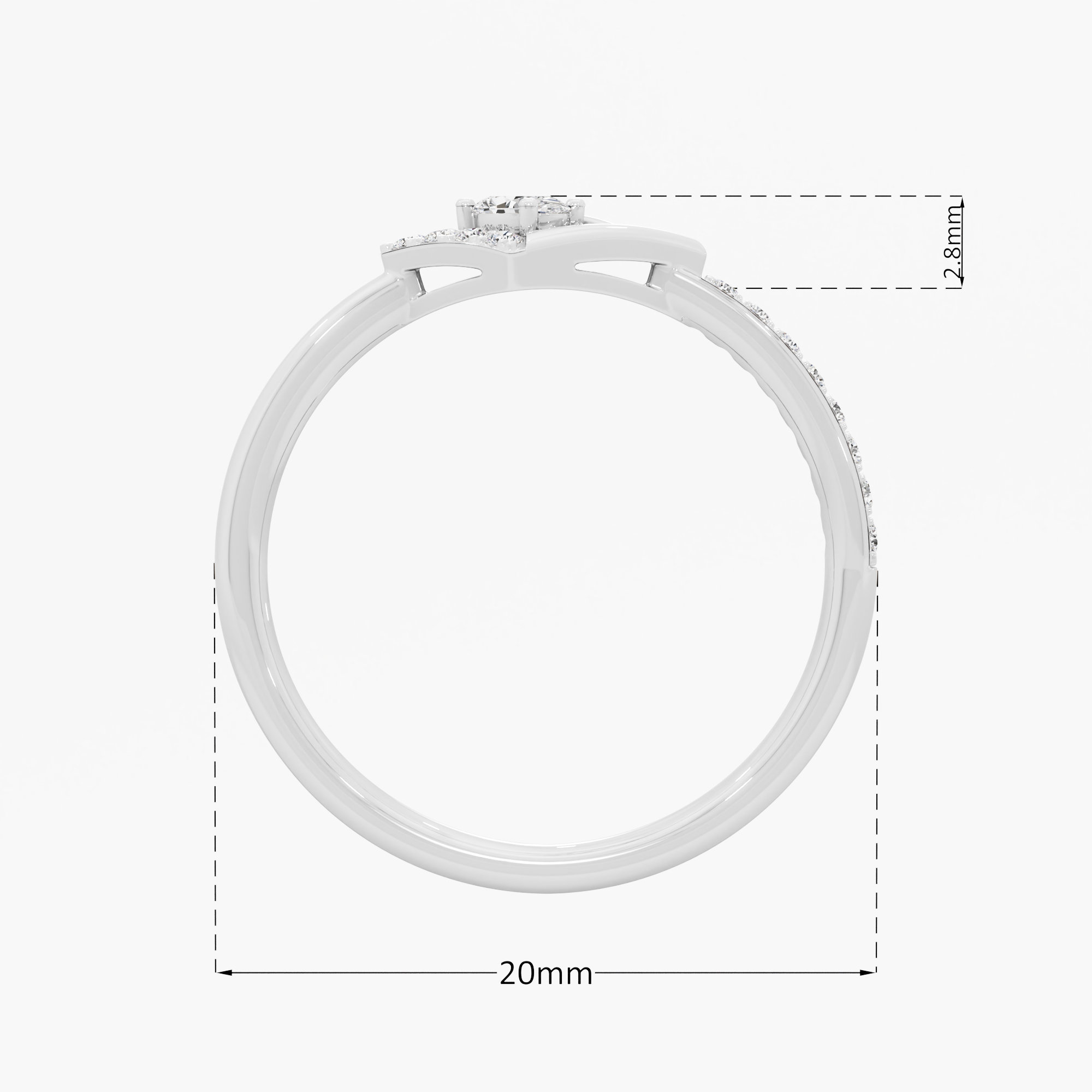 Radiant Prism Cocktail Ring in 9KT White Gold (Diamond Quality: FG-VVS VS)