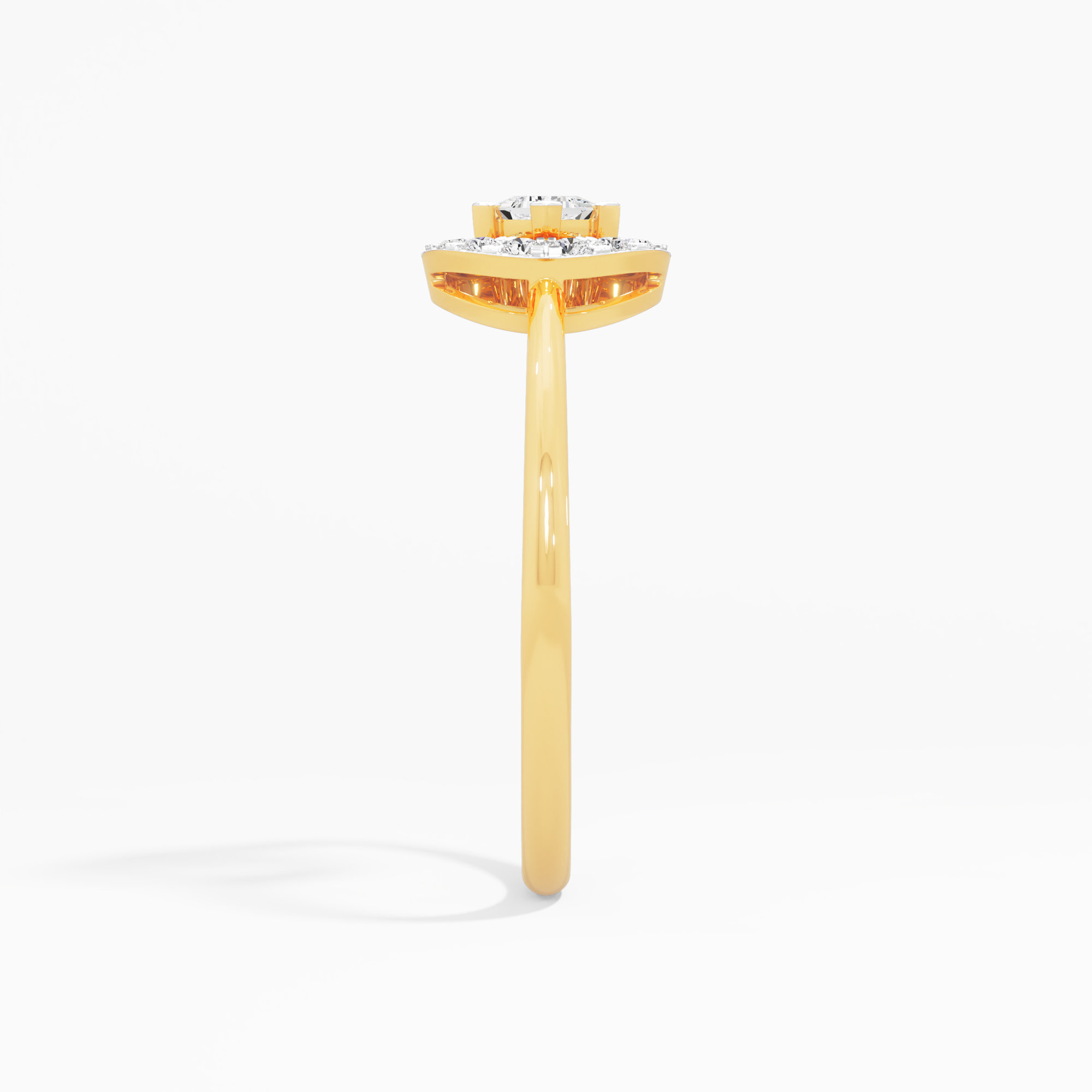 Comet Trail Diamond Ring in 9KT Yellow Gold (Diamond Quality: EF-VVS)