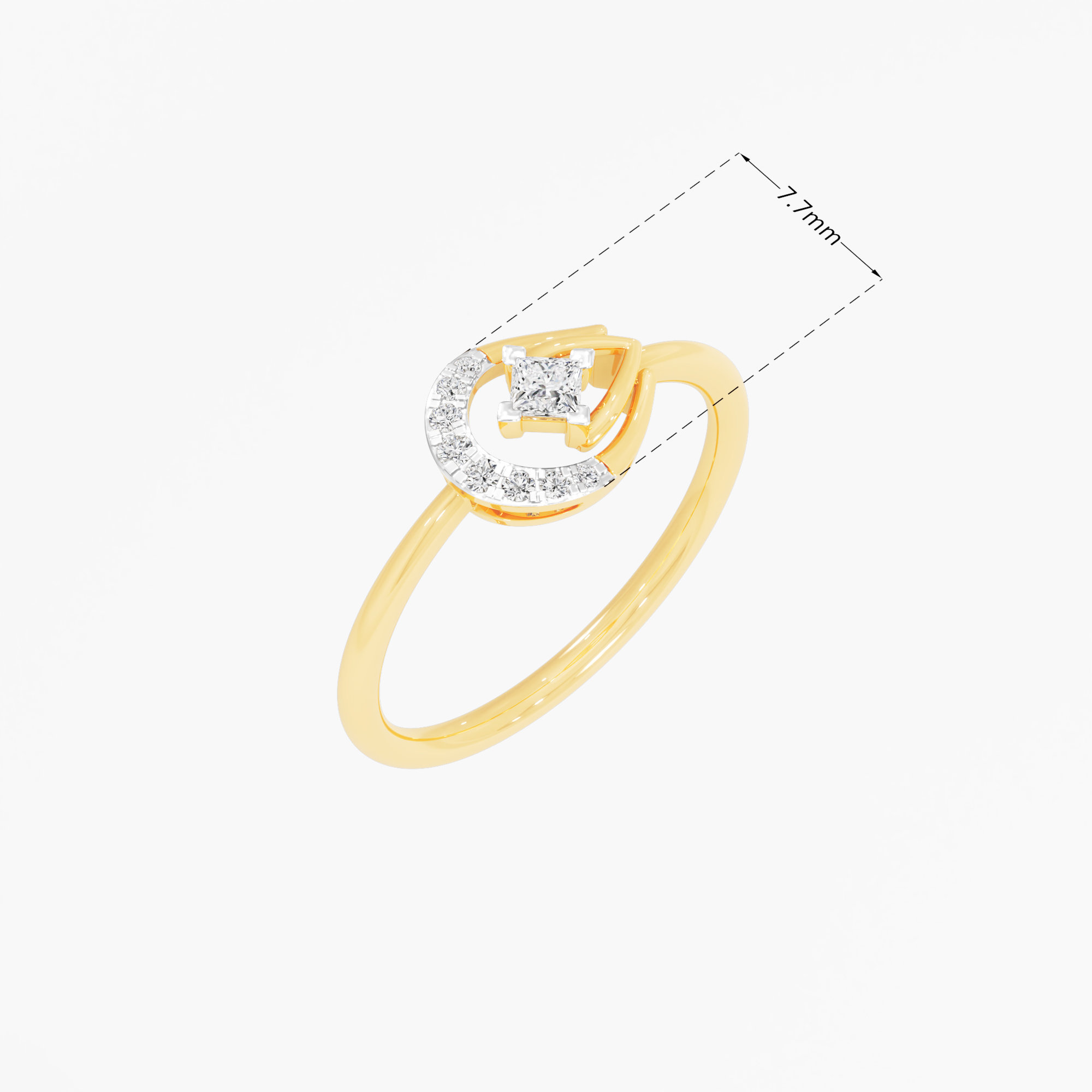 Comet Trail Diamond Ring in 9KT Yellow Gold (Diamond Quality: EF-VVS)
