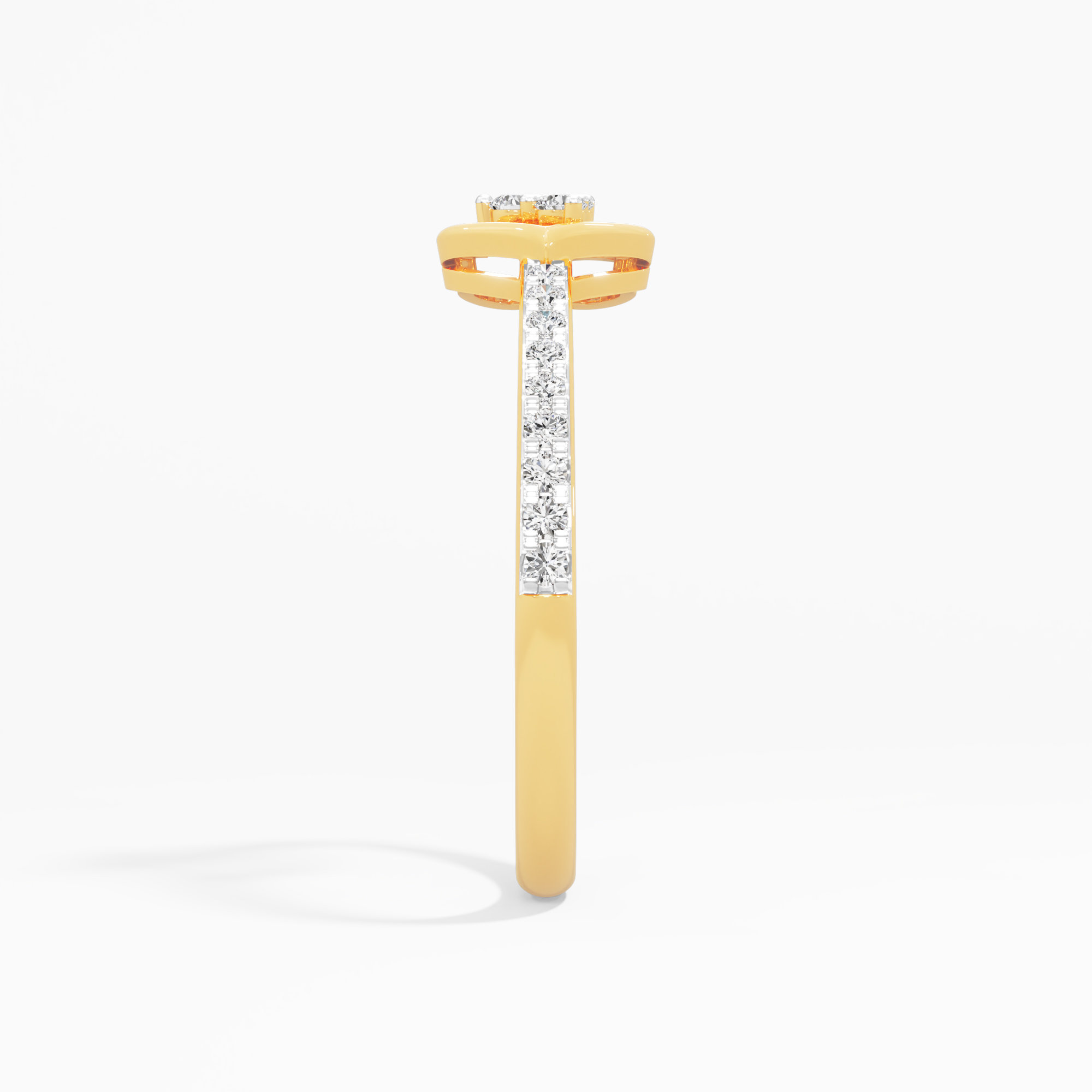 Harmony Heart Diamond Ring in 9KT Yellow Gold (Diamond Quality: FG-VVS VS)