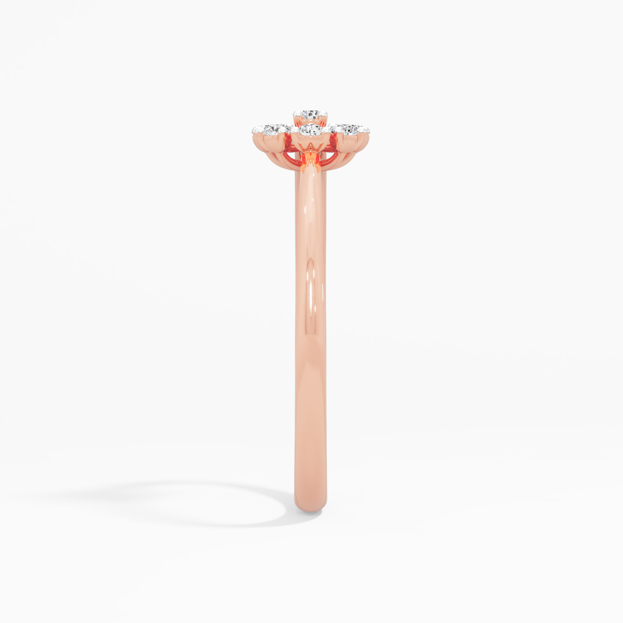Floral Whisper Cocktail Ring in 9KT Rose Gold (Diamond Quality: EF-VVS VS)