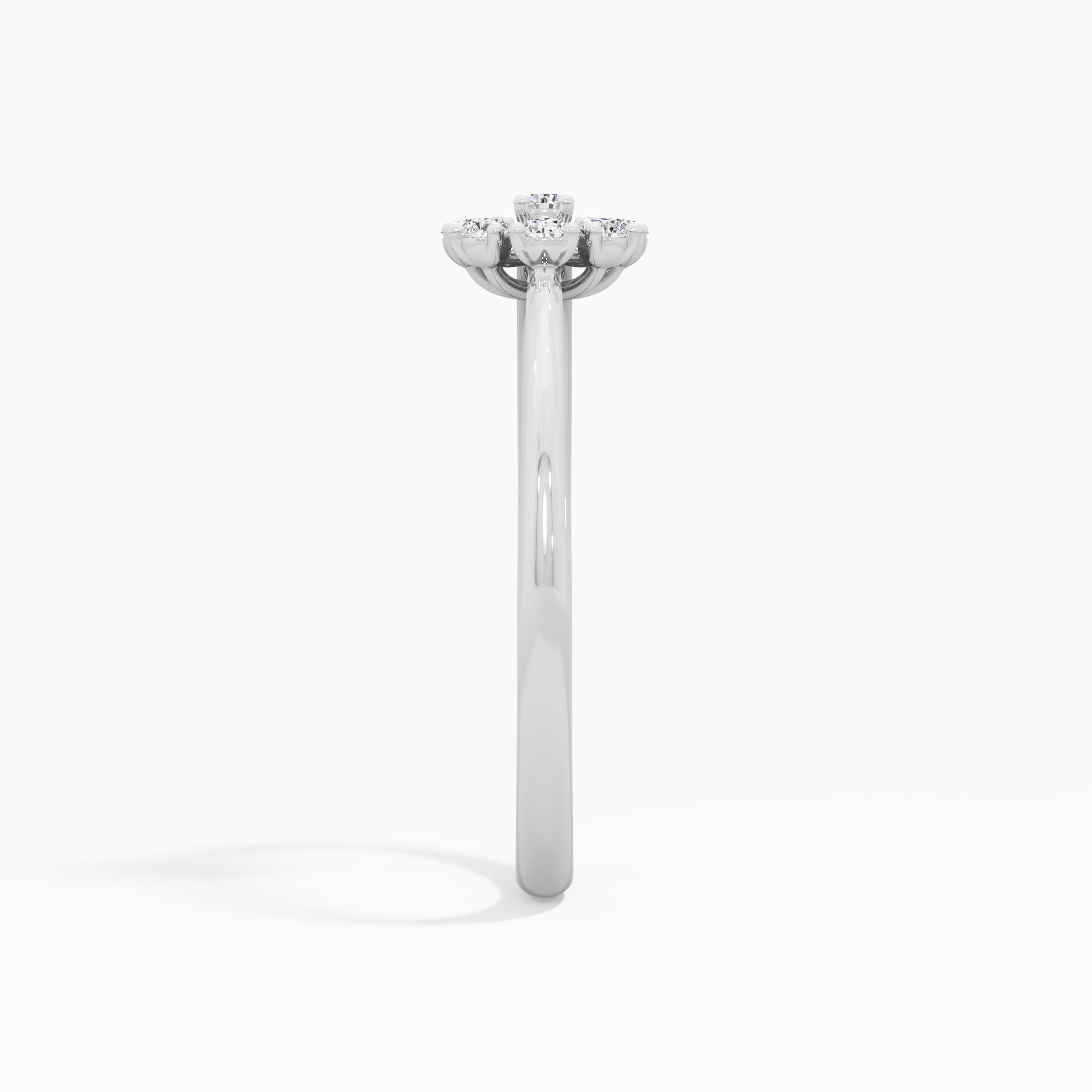 Floral Whisper Cocktail Ring in 9KT White Gold (Diamond Quality: EF-VVS VS)