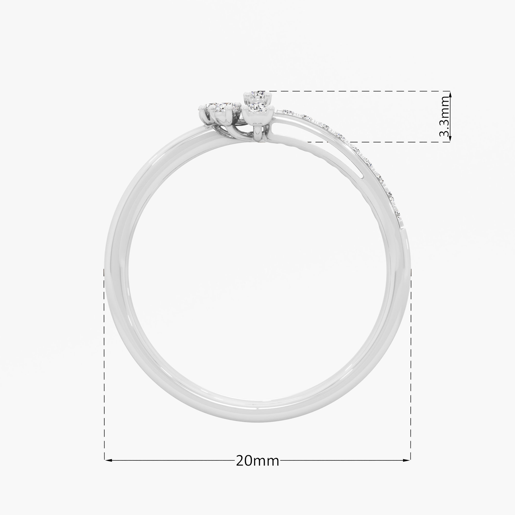 Floral Whisper Cocktail Ring in 9KT White Gold (Diamond Quality: EF-VVS VS)