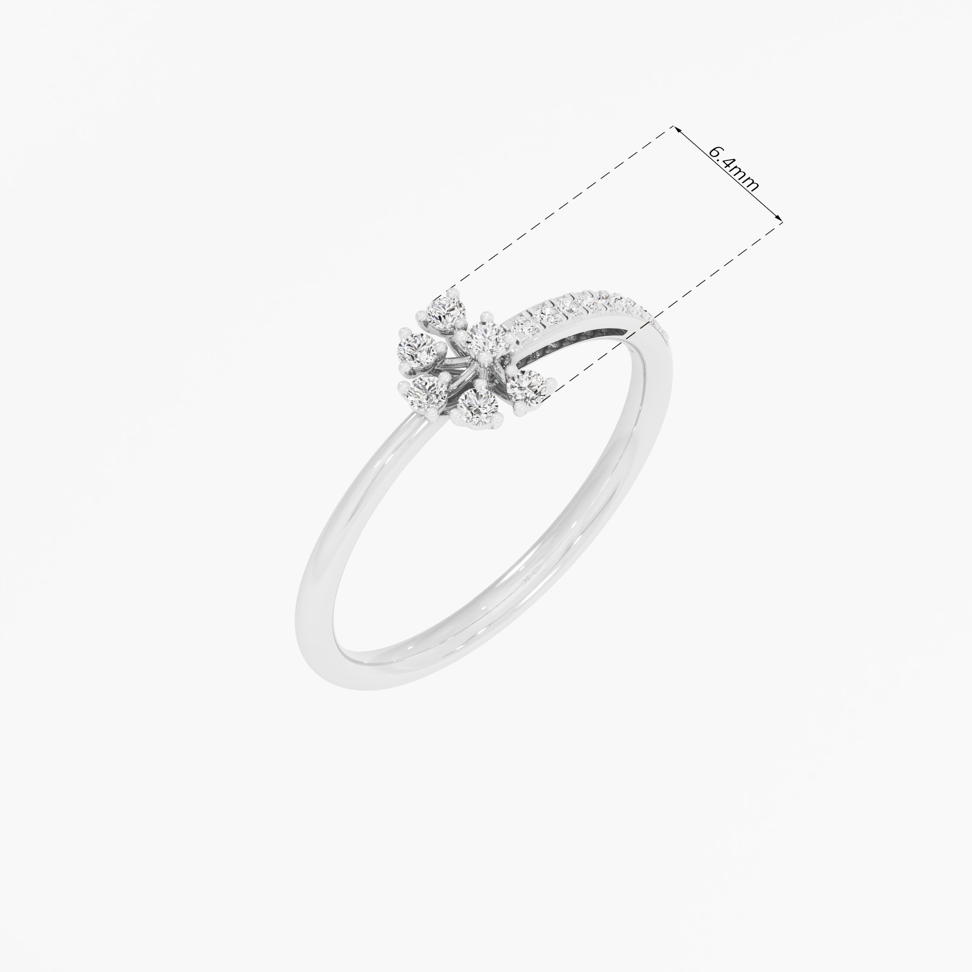 Floral Whisper Cocktail Ring in 9KT White Gold (Diamond Quality: EF-VVS VS)