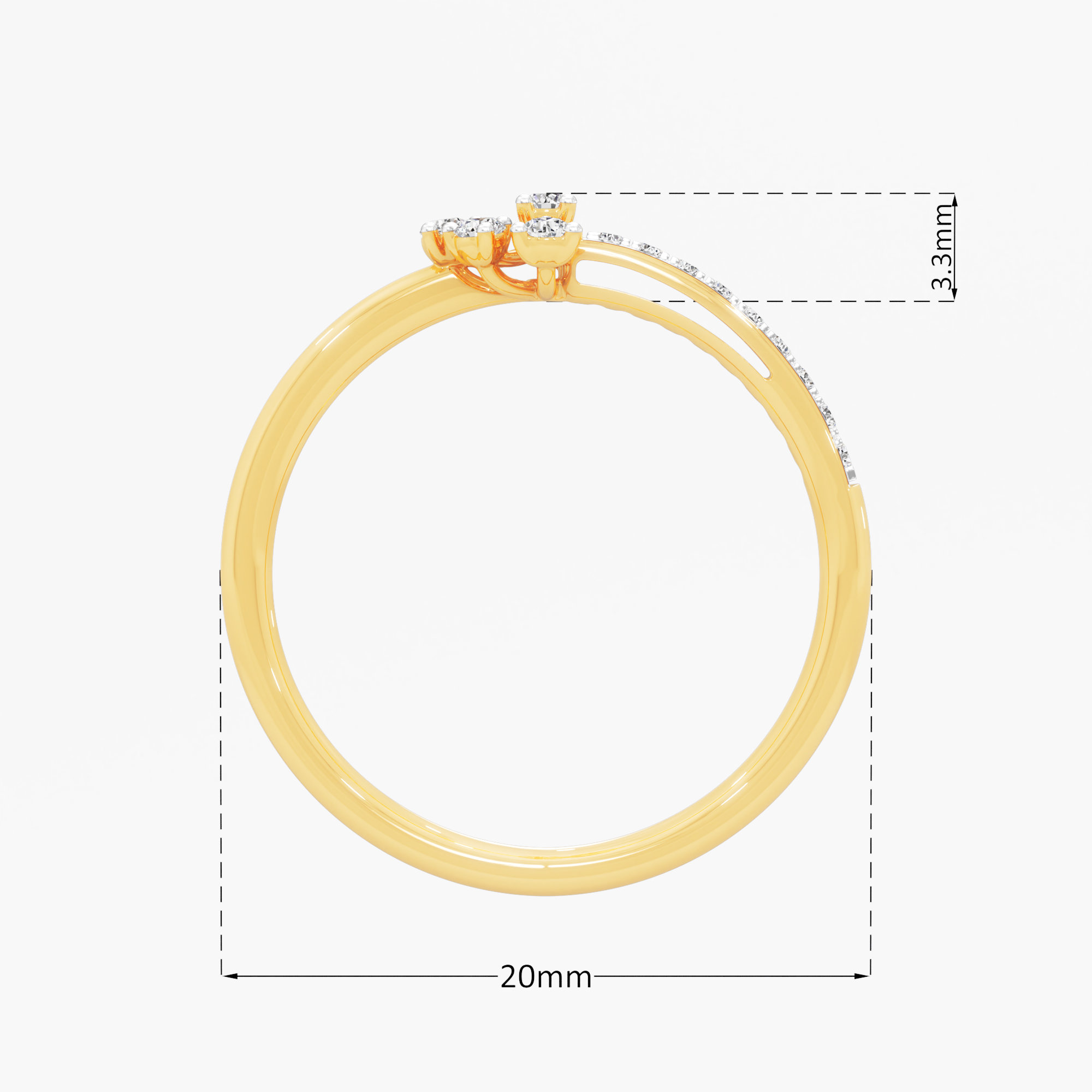 Floral Whisper Cocktail Ring in 9KT Yellow Gold (Diamond Quality: EF-VVS VS)