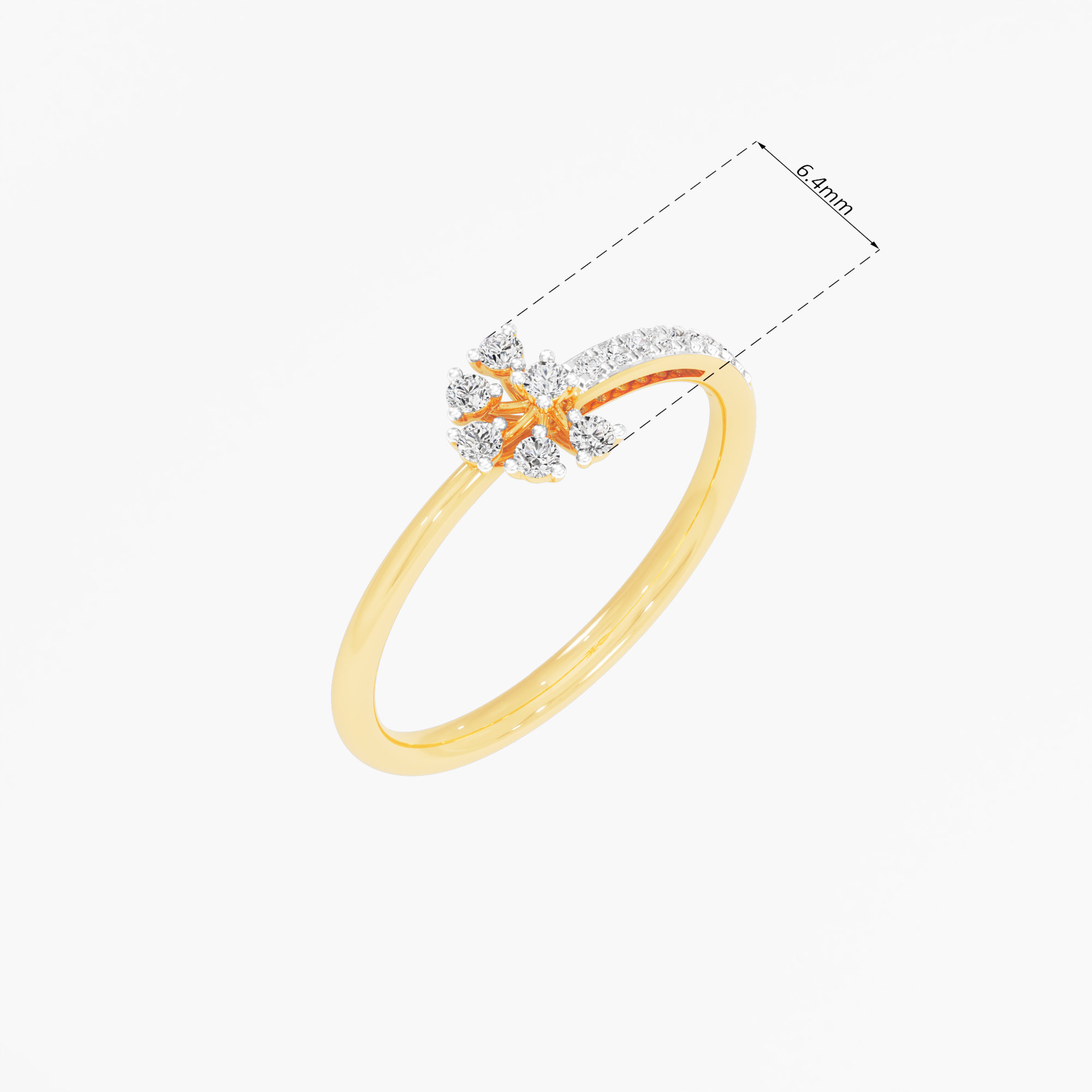 Floral Whisper Cocktail Ring in 9KT Yellow Gold (Diamond Quality: EF-VVS VS)
