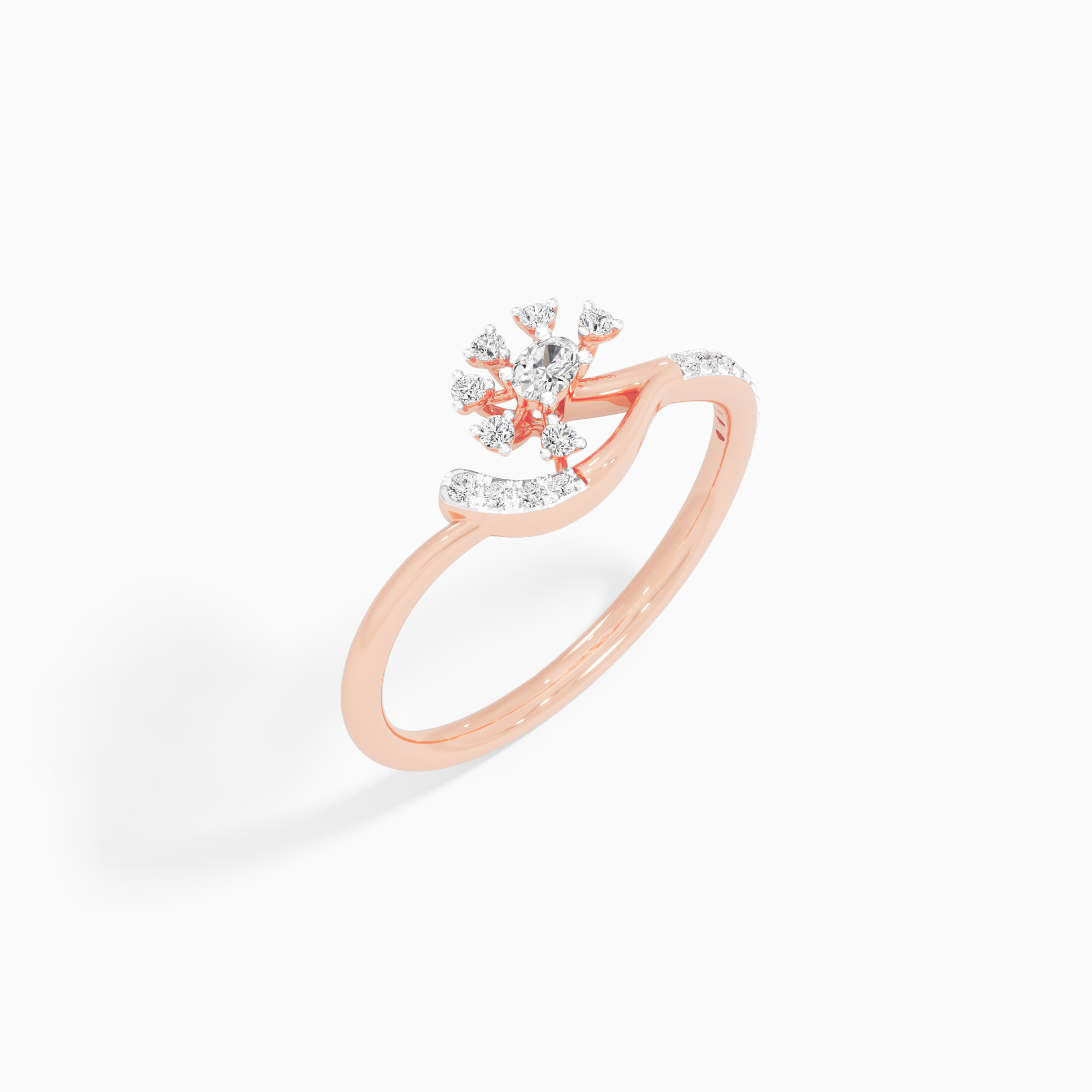 Diamond Aura Halos Ring in 9KT Rose Gold (Diamond Quality: FG-VVS VS)