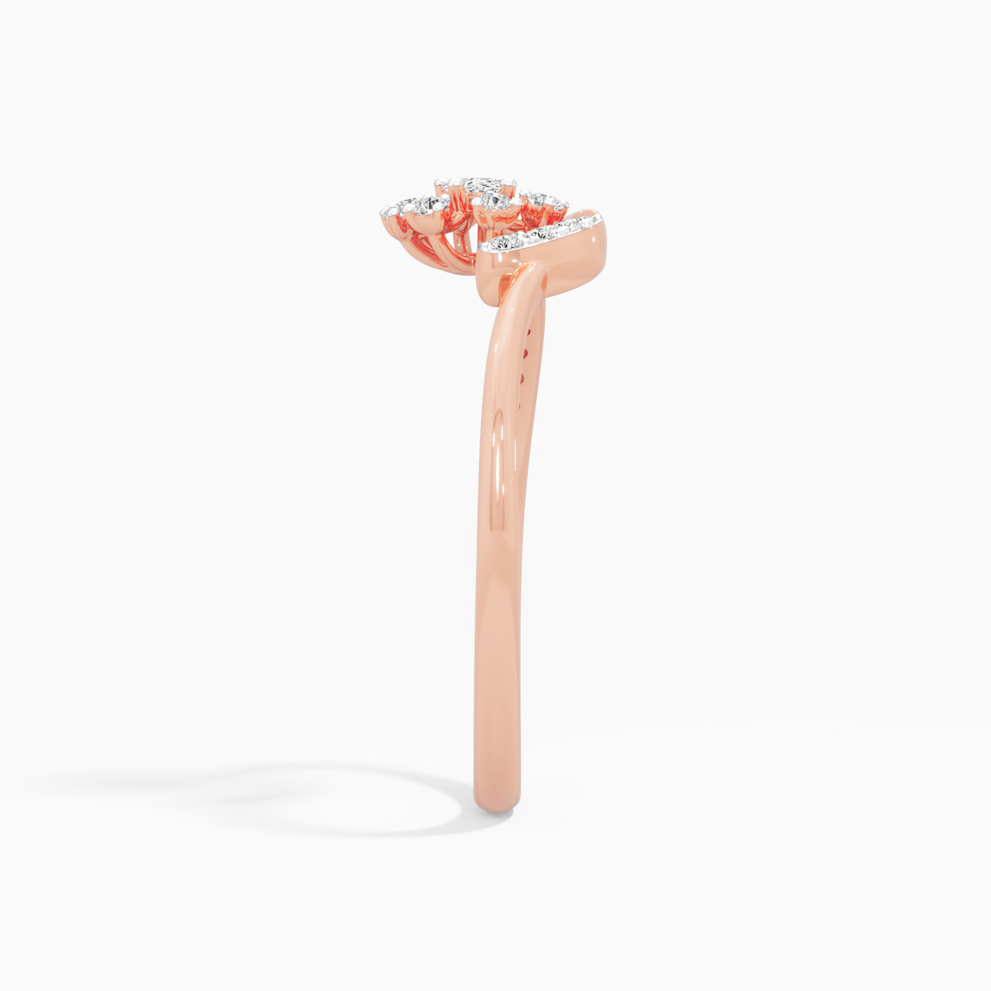 Diamond Aura Halos Ring in 9KT Rose Gold (Diamond Quality: FG-VVS VS)