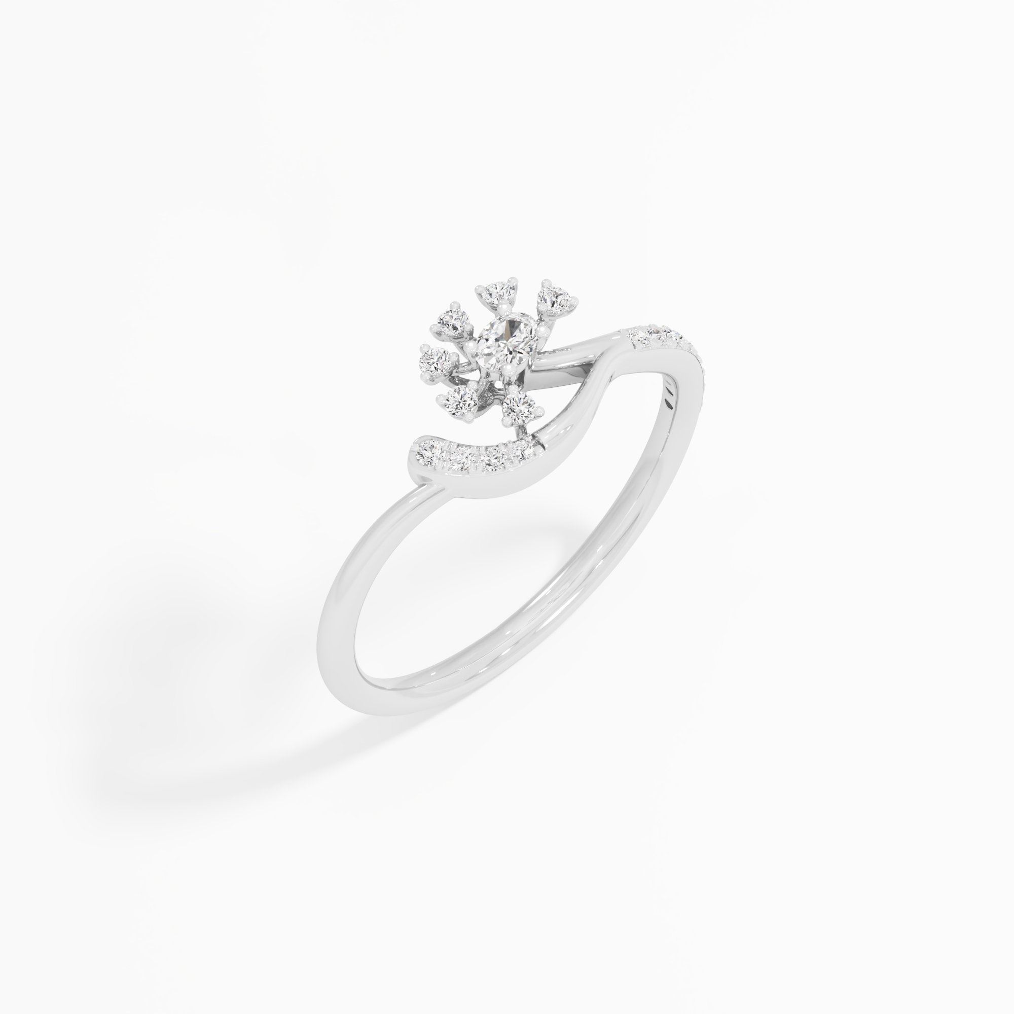 Diamond Aura Halos Ring in 9KT White Gold (Diamond Quality: FG-VVS VS)