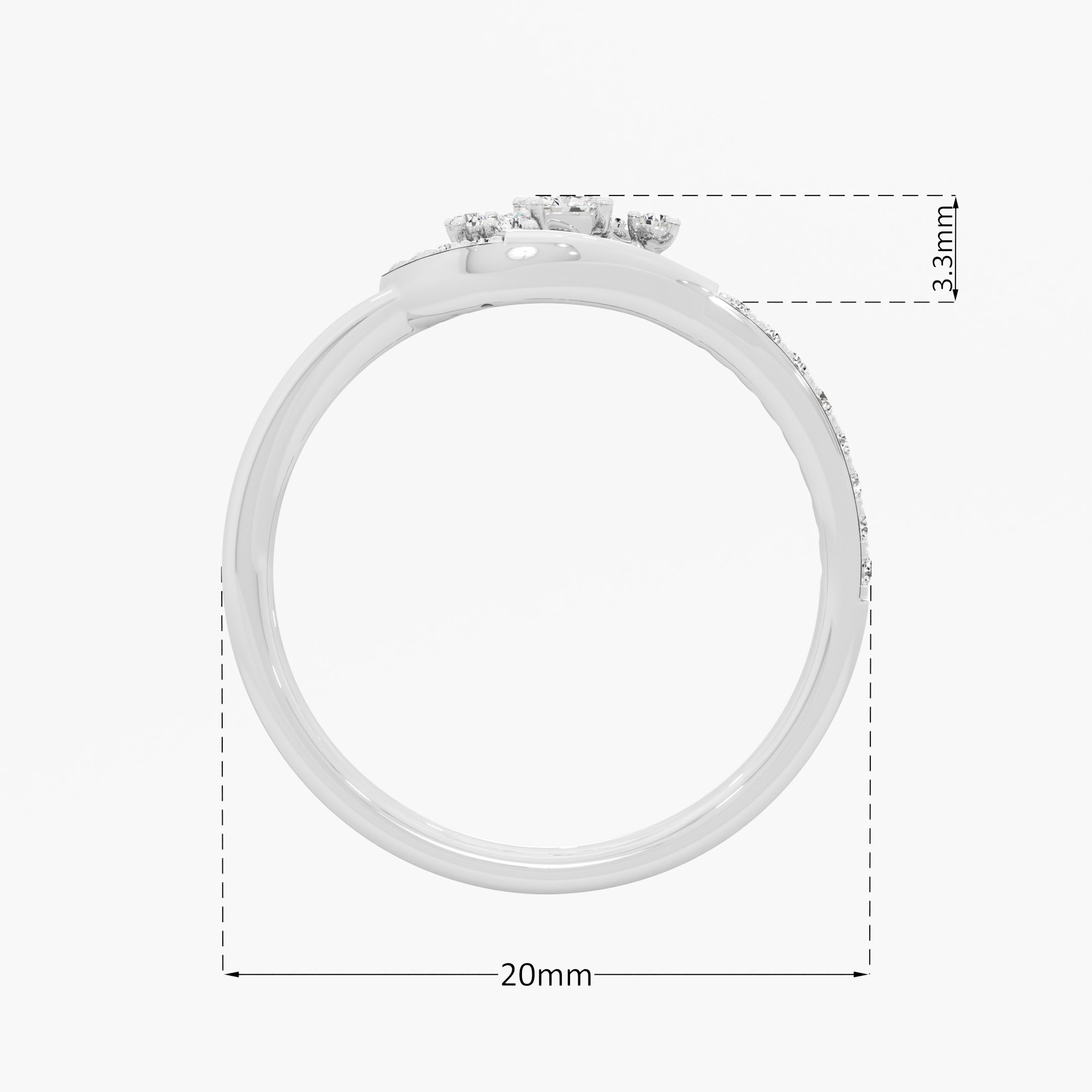 Diamond Aura Halos Ring in 9KT White Gold (Diamond Quality: FG-VVS VS)