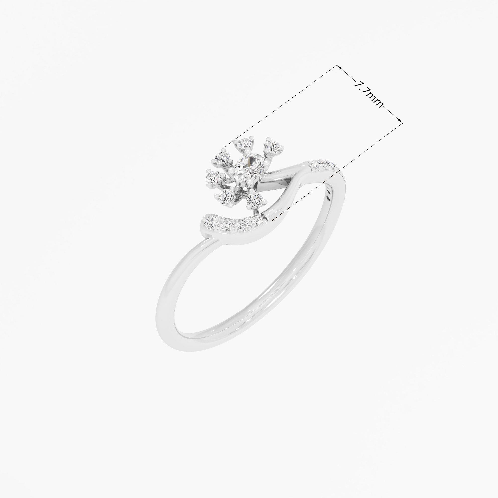 Diamond Aura Halos Ring in 9KT White Gold (Diamond Quality: FG-VVS VS)
