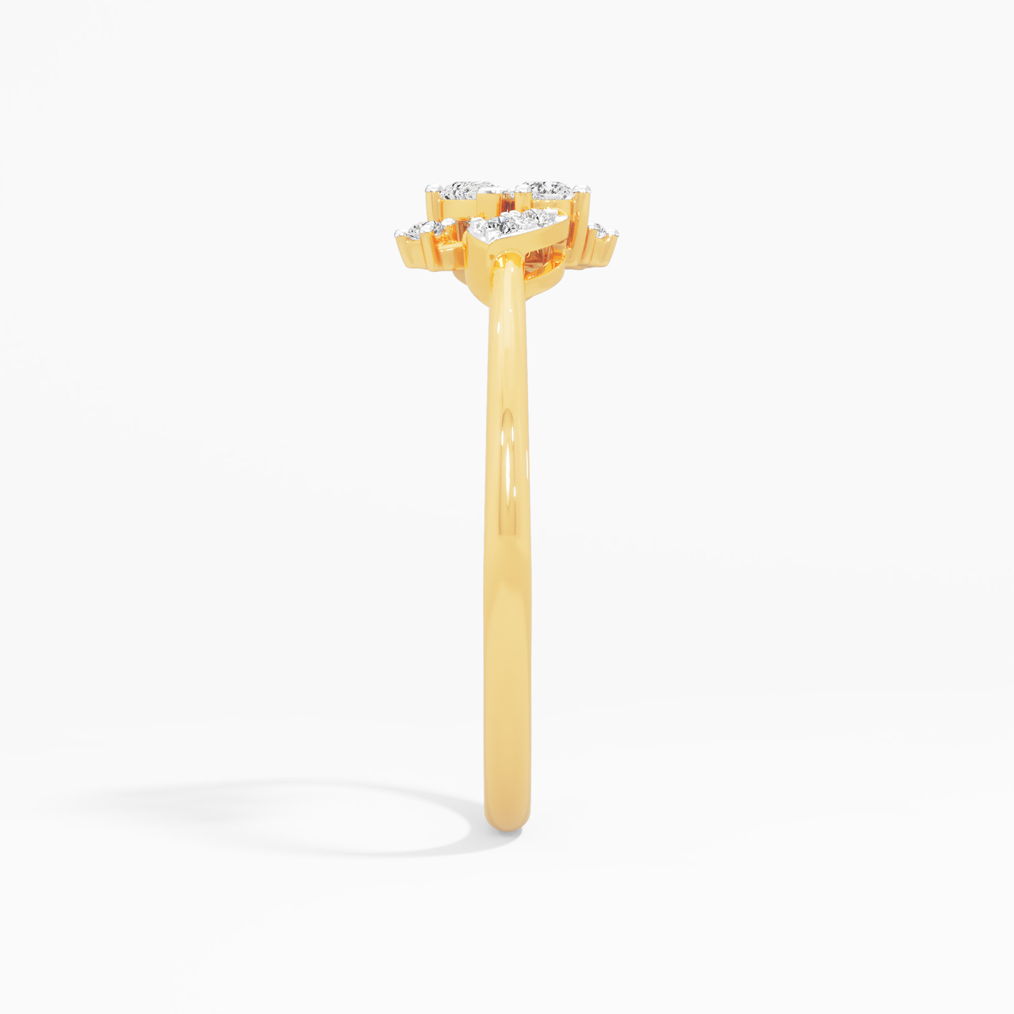 Twisted Radiance Diamond Ring in 9KT Yellow Gold (Diamond Quality: FG-VVS VS)