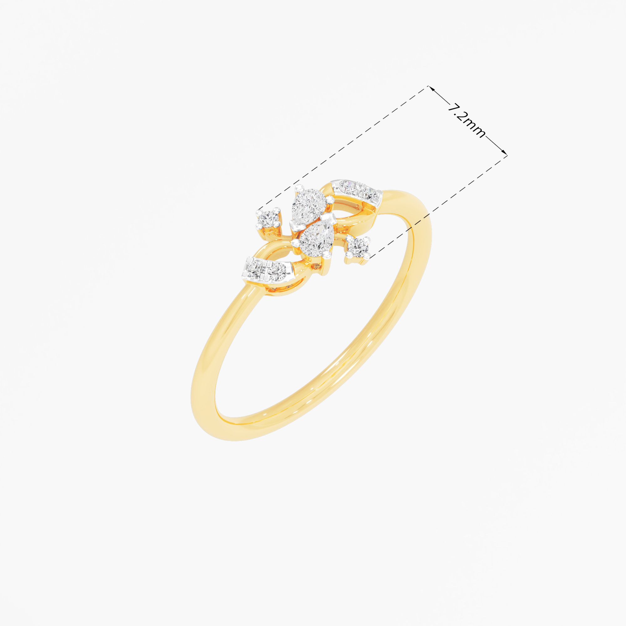 Twisted Radiance Diamond Ring in 9KT Yellow Gold (Diamond Quality: FG-VVS VS)