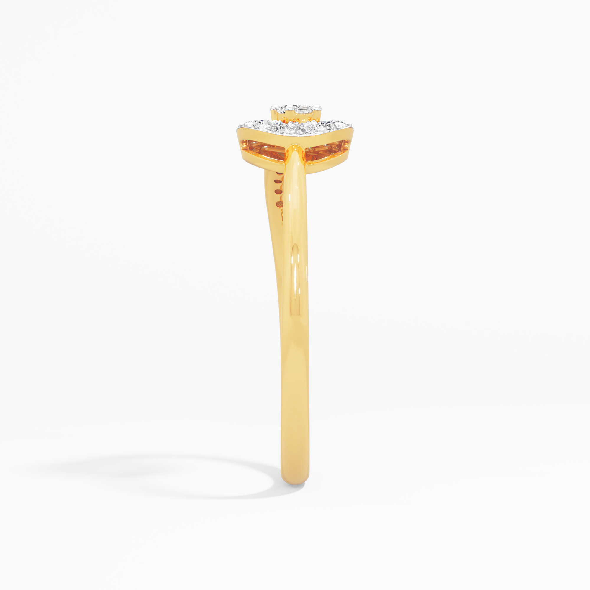 Linked Radiance Diamond Ring in 9KT Yellow Gold (Diamond Quality: FG-VVS VS)
