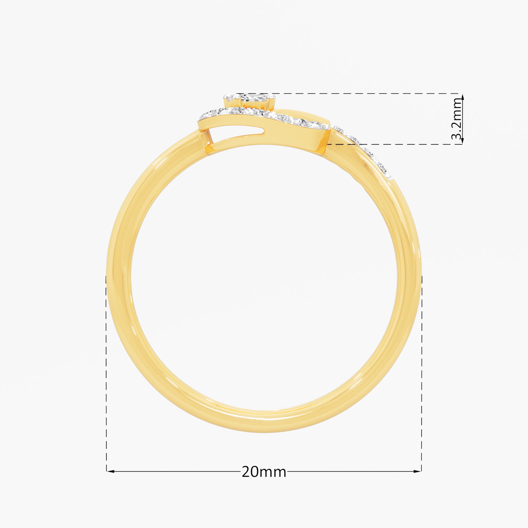 Linked Radiance Diamond Ring in 9KT Yellow Gold (Diamond Quality: FG-VVS VS)