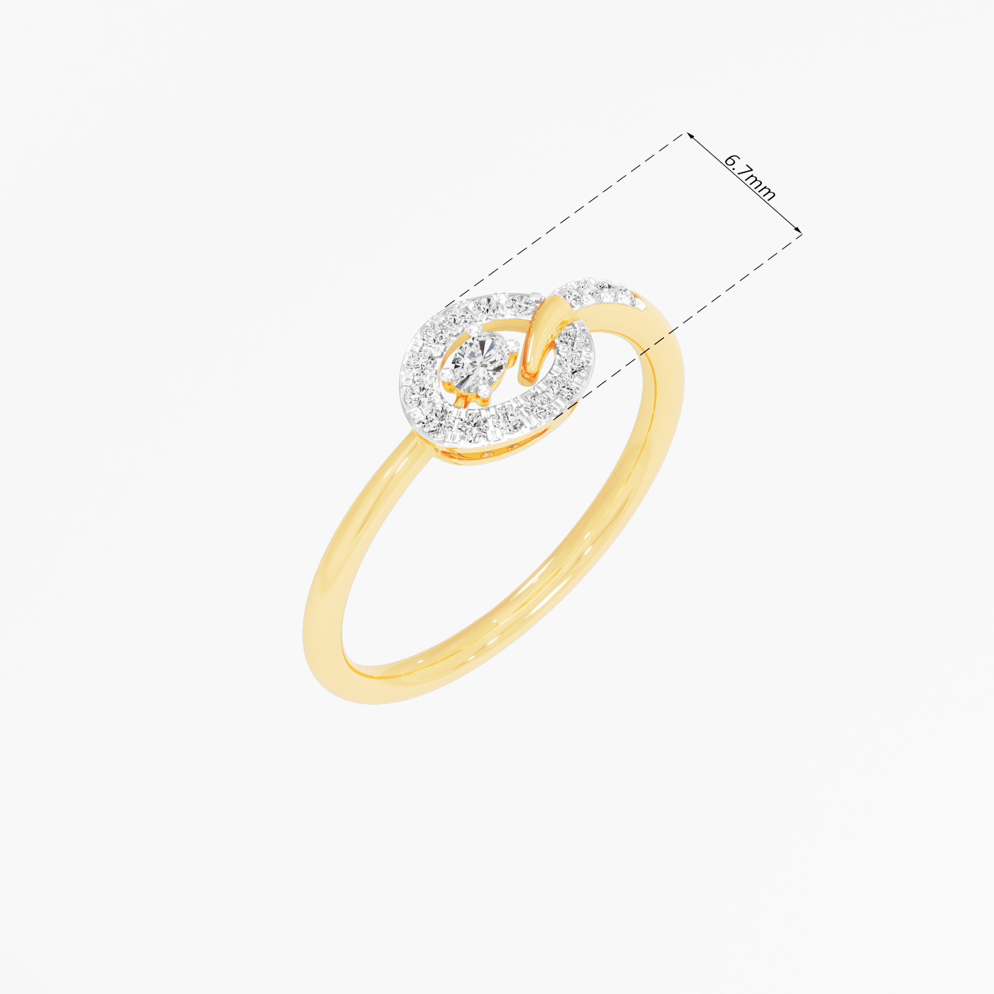 Linked Radiance Diamond Ring in 9KT Yellow Gold (Diamond Quality: FG-VVS VS)