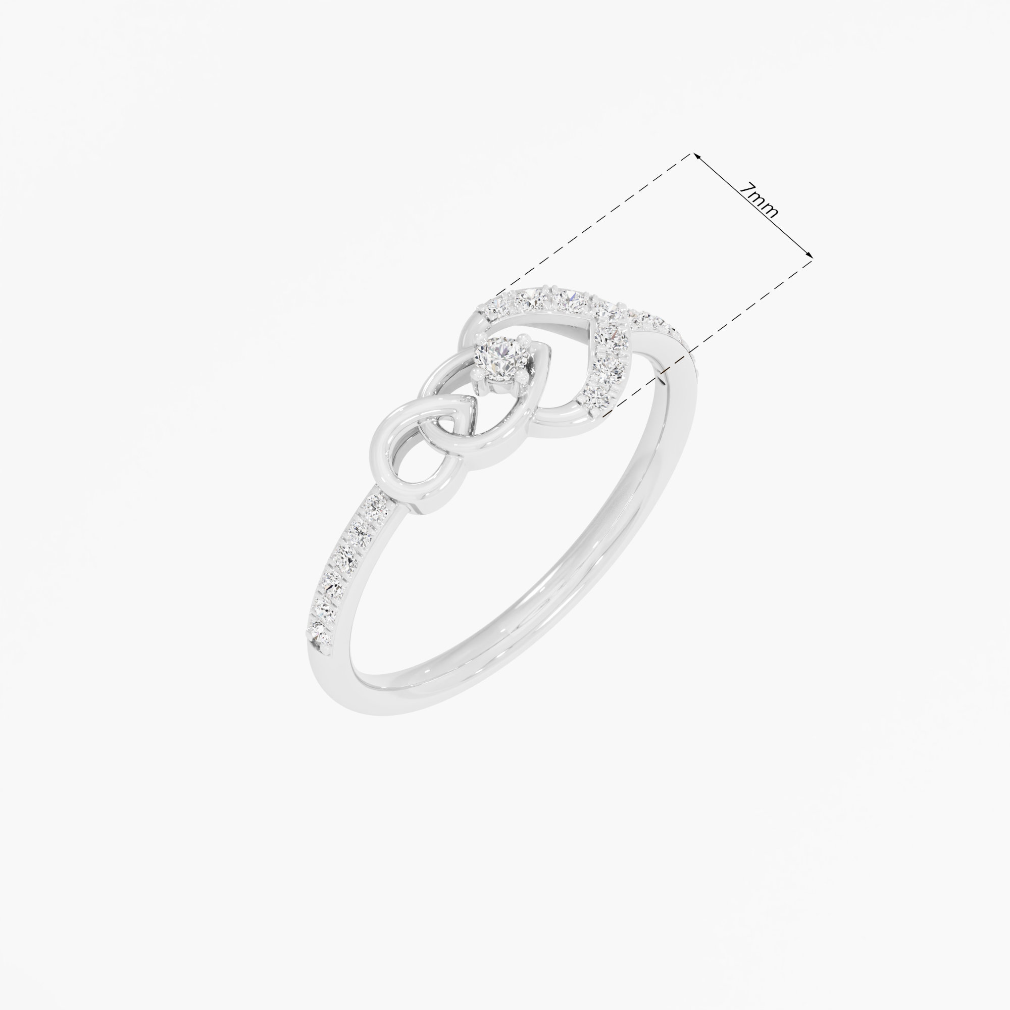 Graceful Embrace Bypass Ring in 9KT White Gold (Diamond Quality: EF-VVS VS)