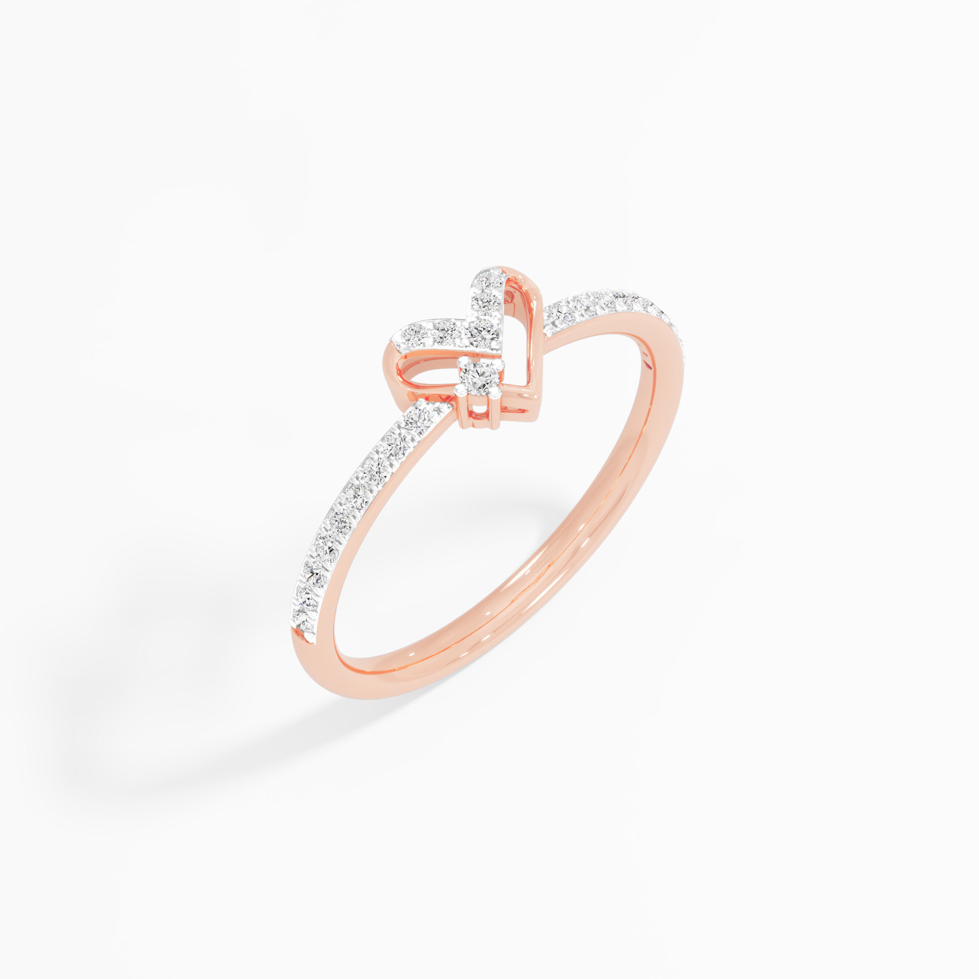 Sweetheart Radiance Bands Ring in 9KT Rose Gold (Diamond Quality: EF-VVS VS)