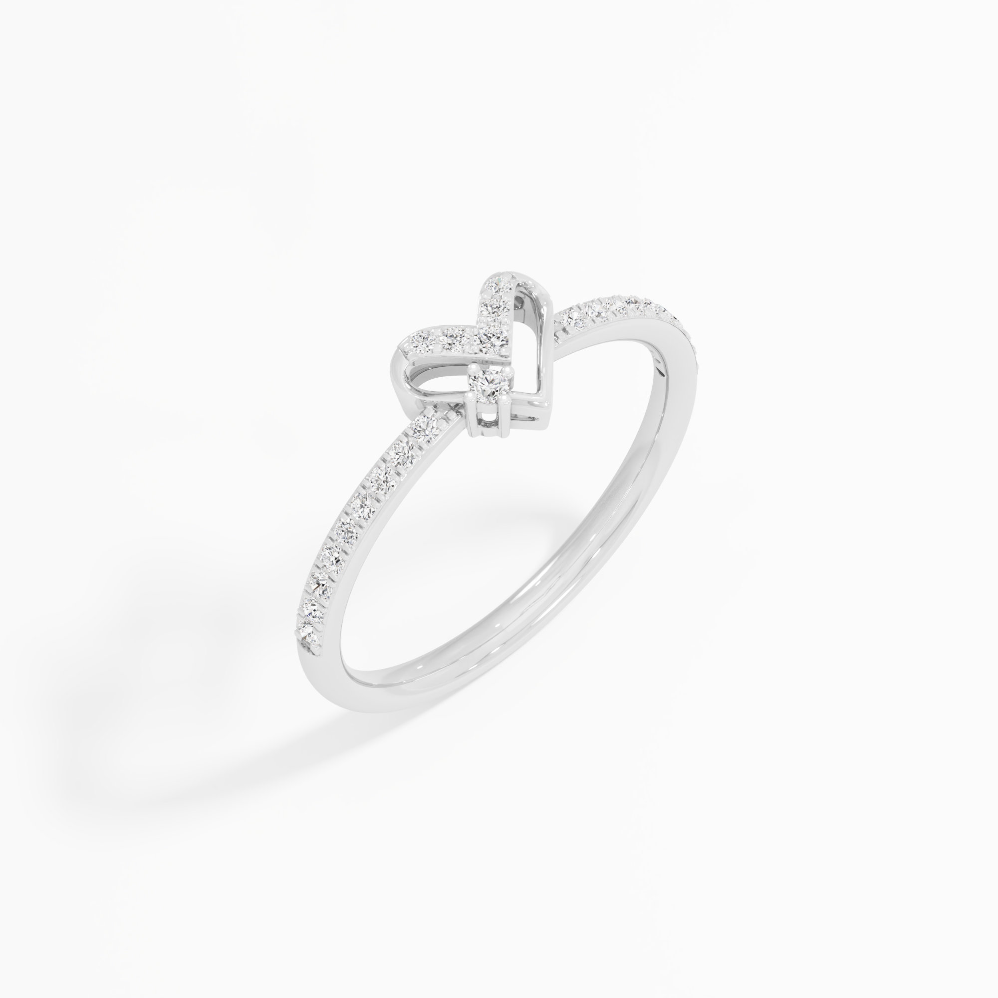 Sweetheart Radiance Bands Ring in 9KT White Gold (Diamond Quality: EF-VVS VS)