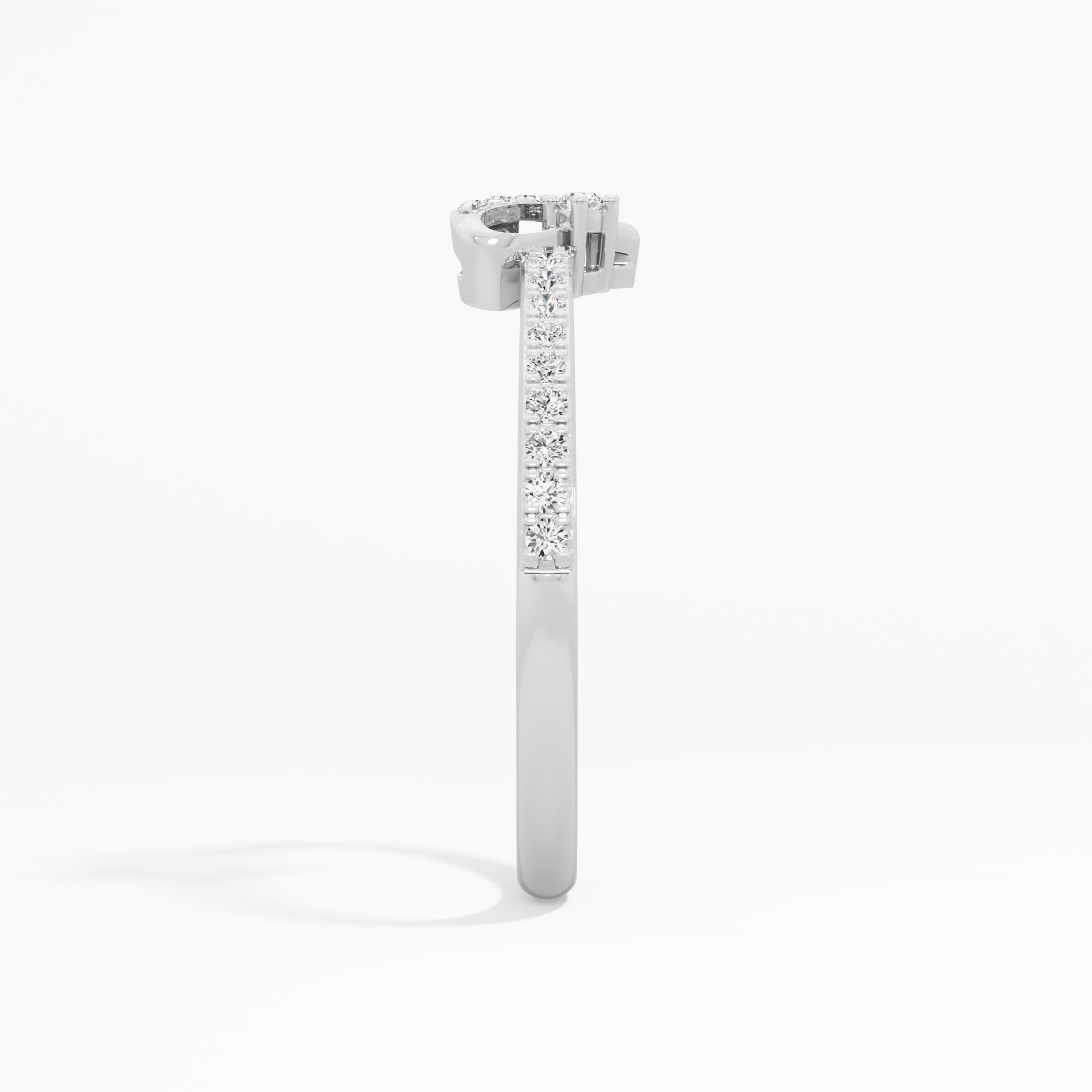 Sweetheart Radiance Bands Ring in 9KT White Gold (Diamond Quality: EF-VVS VS)