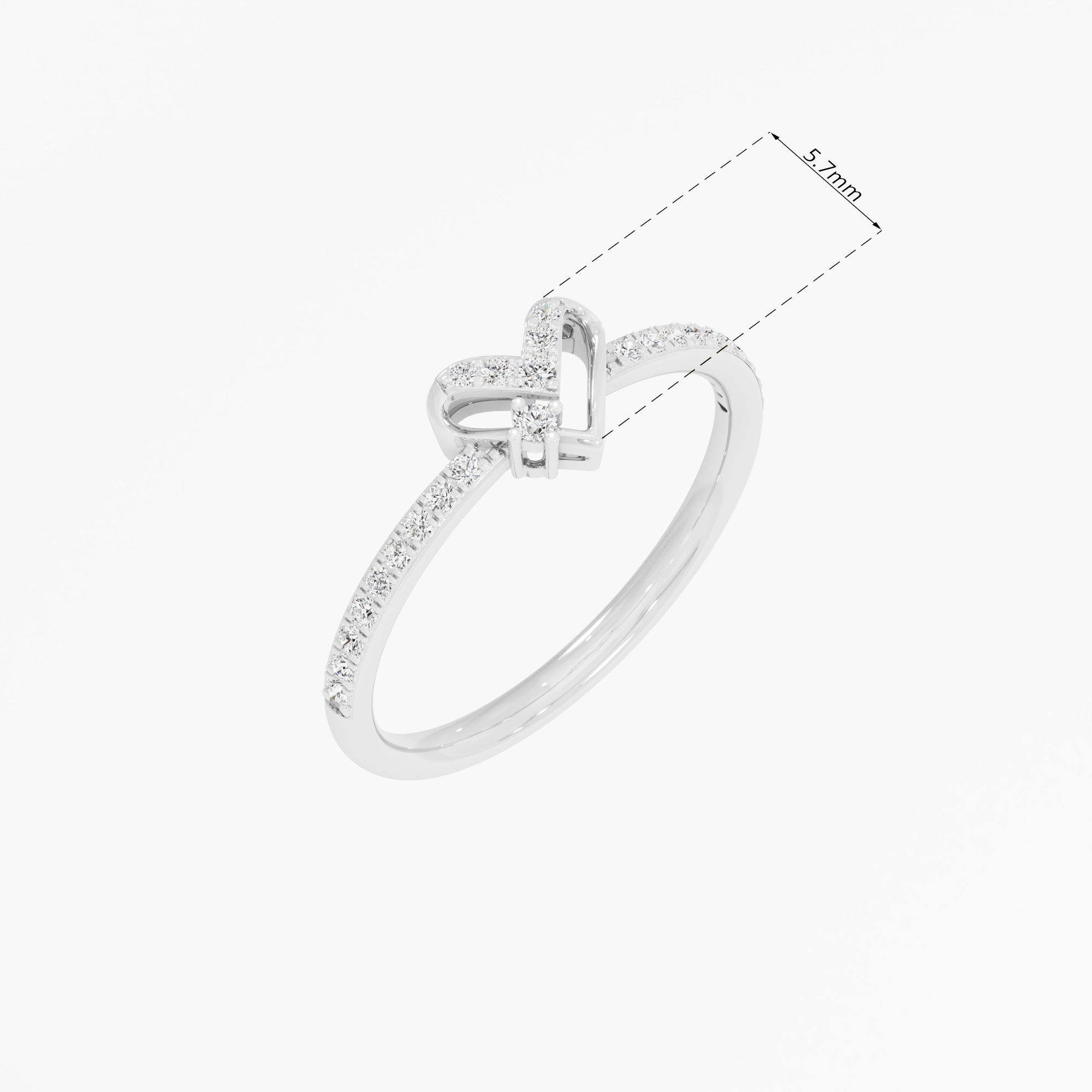 Sweetheart Radiance Bands Ring in 9KT White Gold (Diamond Quality: EF-VVS VS)