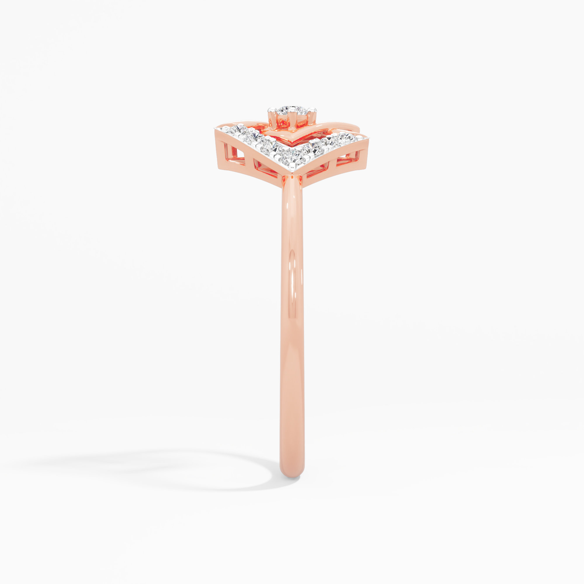 Glimmering Contour Cocktail Ring in 9KT Rose Gold (Diamond Quality: EF-VVS VS)