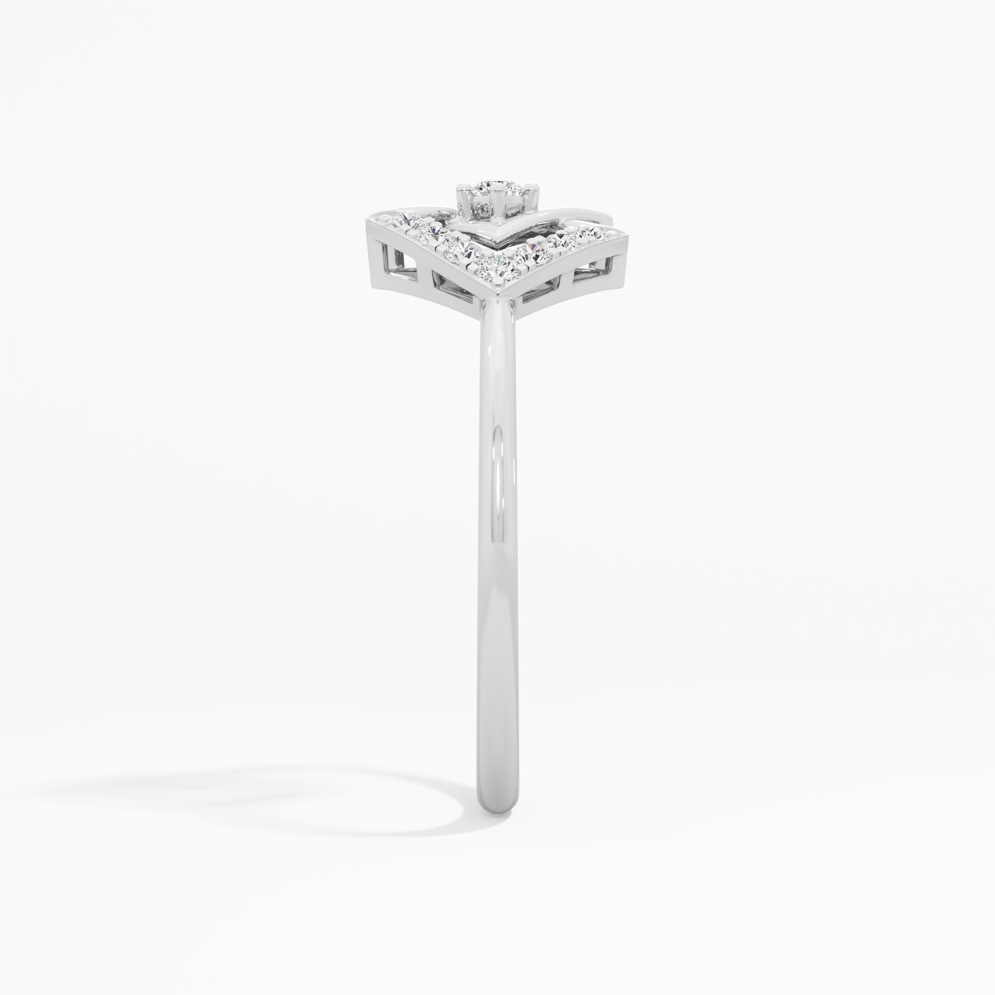 Glimmering Contour Cocktail Ring in 9KT White Gold (Diamond Quality: EF-VVS VS)