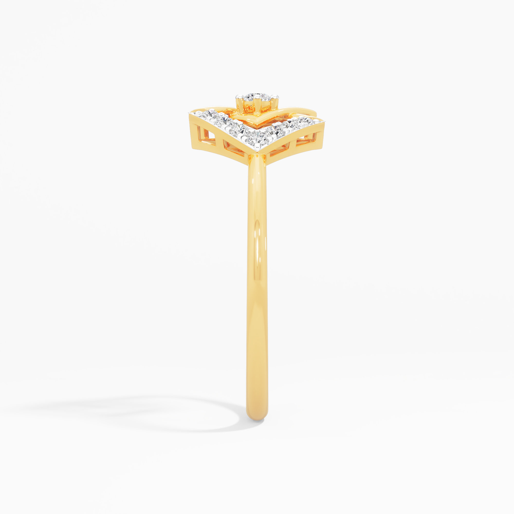 Glimmering Contour Cocktail Ring in 9KT Yellow Gold (Diamond Quality: EF-VVS)