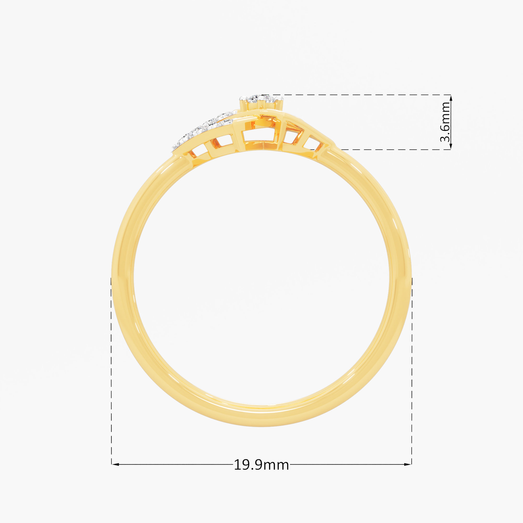 Glimmering Contour Cocktail Ring in 9KT Yellow Gold (Diamond Quality: EF-VVS)